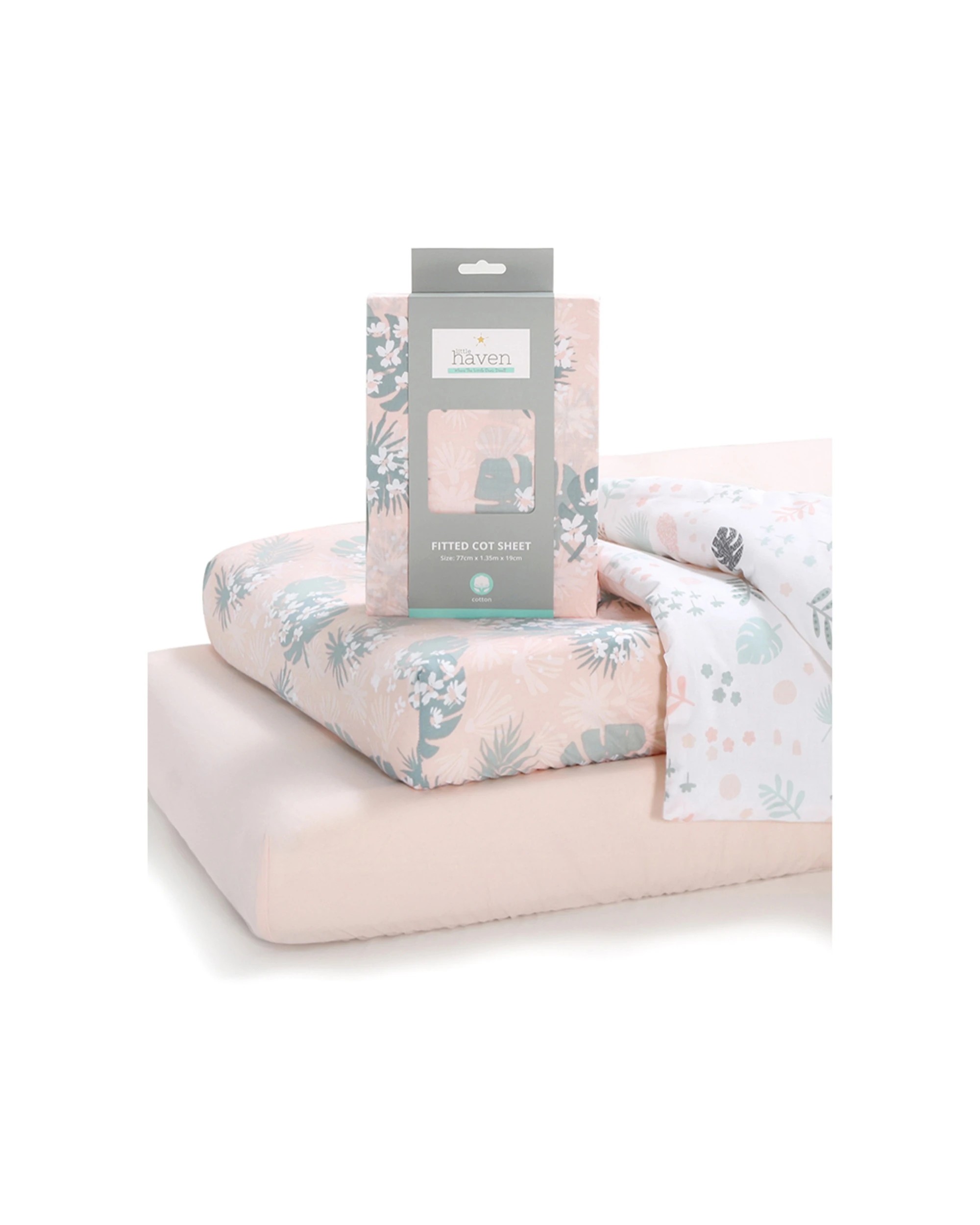 1 Little Haven Bassinet Fitted Sheets 2 Pack Cotton Poplin 300 Thread Count - Multi, 1 of 5