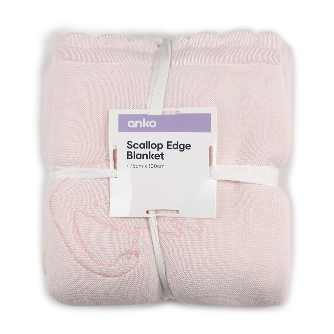 4 Scallop Edge Blanket - Pink, 4 of 4