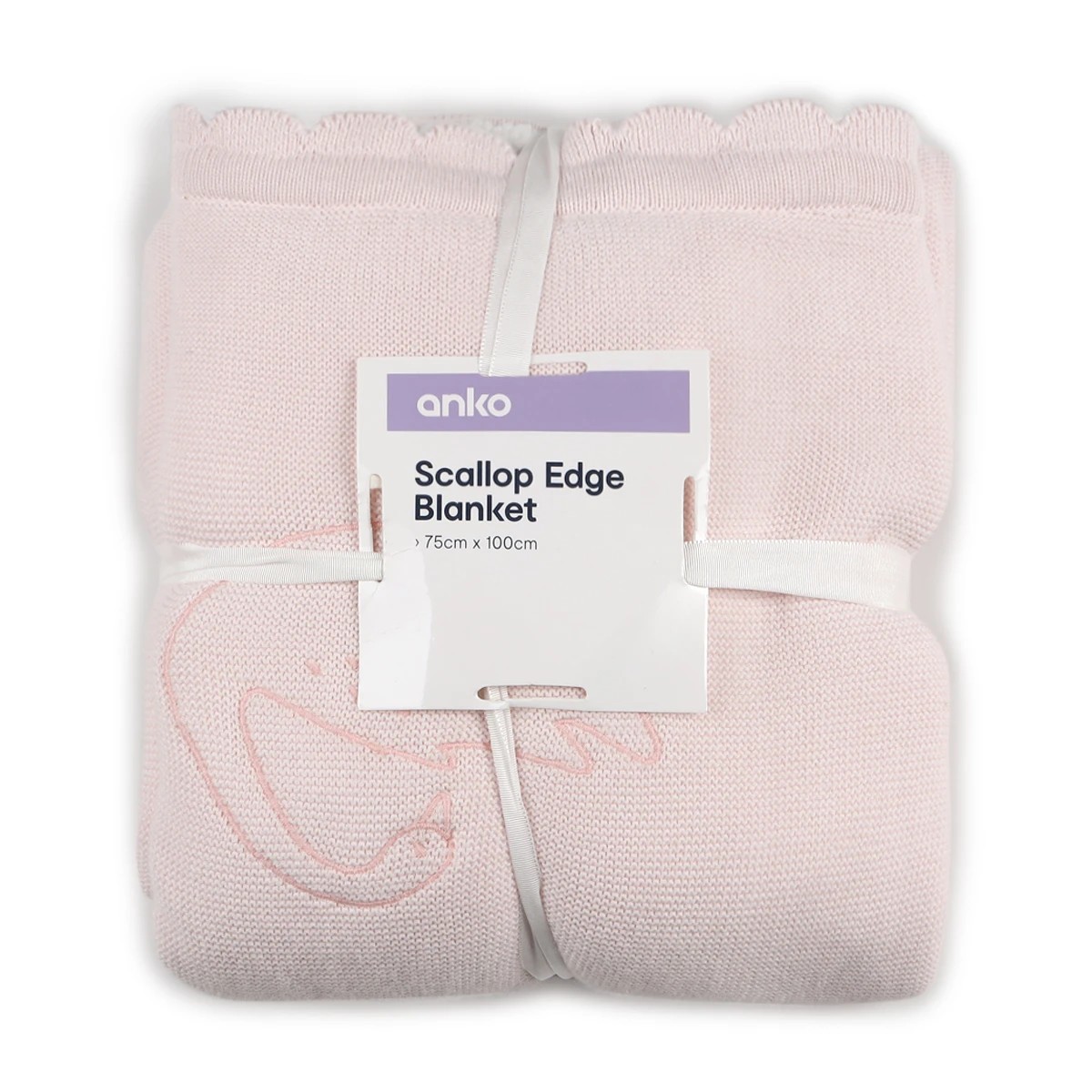 4 Scallop Edge Blanket - Pink, 4 of 4