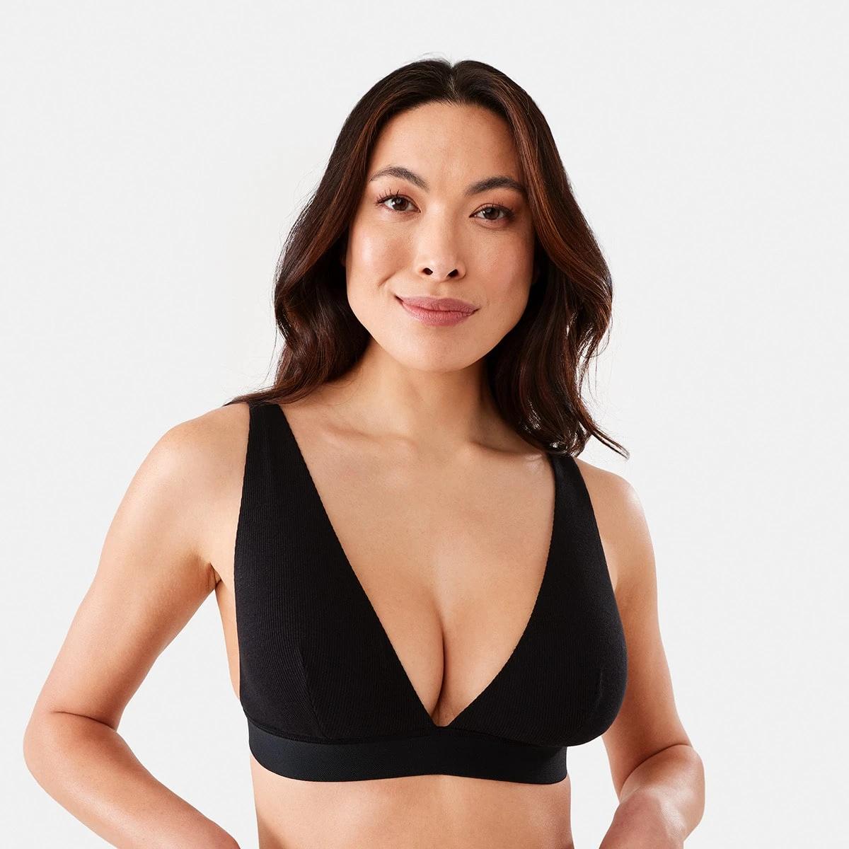 1 Plunge Rib Bralette Black, 1 of 6