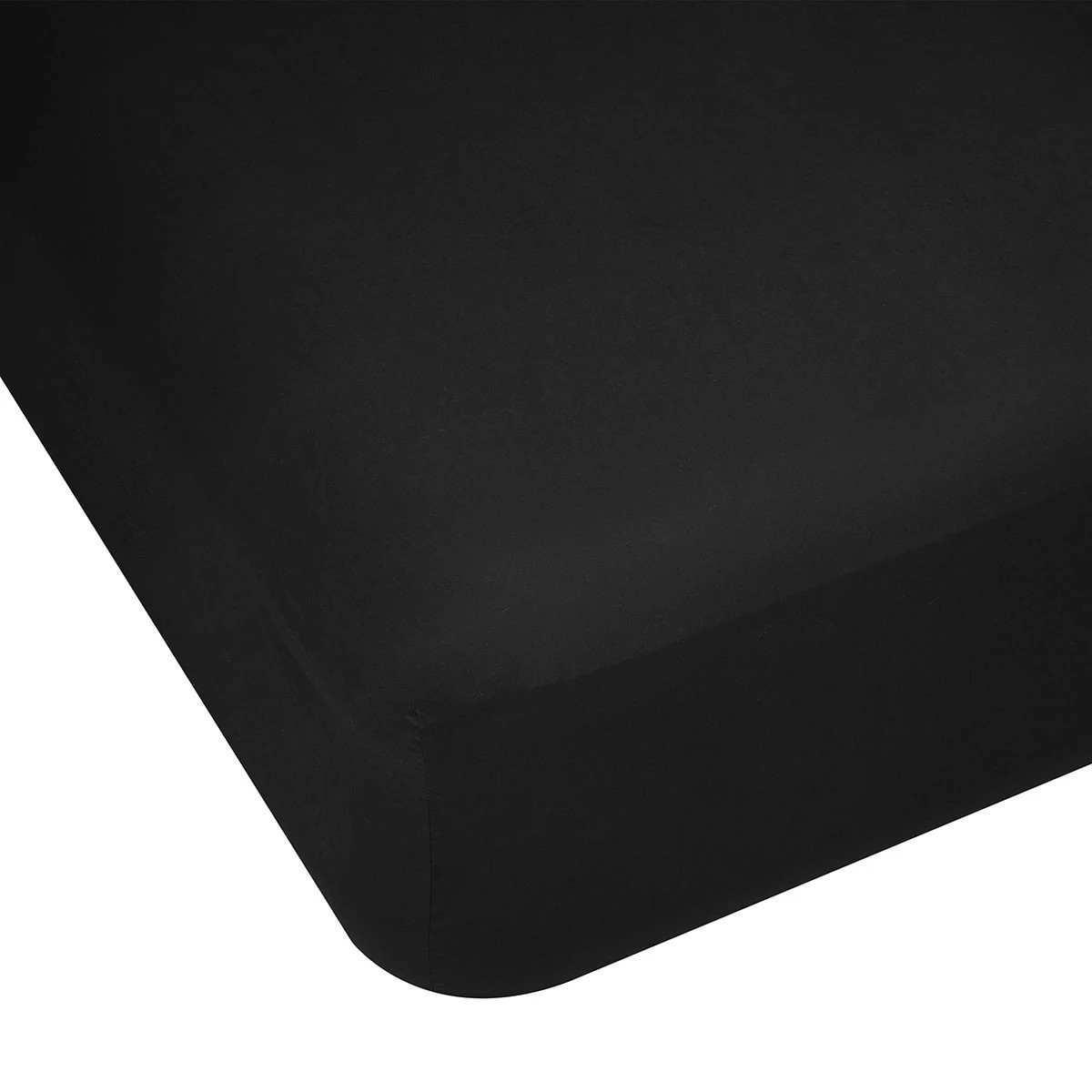 1 225 Thread Count Cotton Rich Fitted Sheet - King Bed, Black, 1 of 3