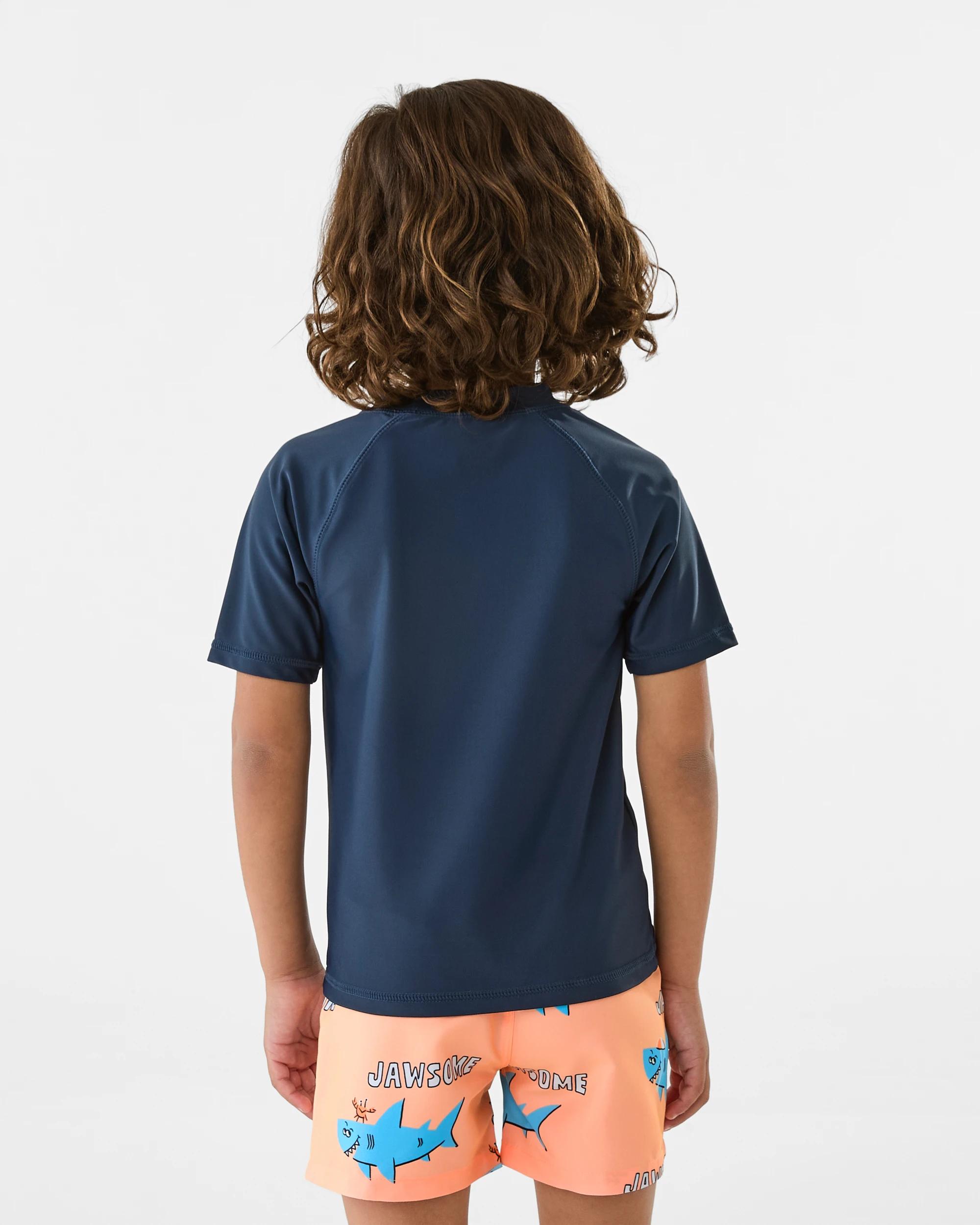2 Short Sleeve Rash Vest Dress Navy, 2 of 6