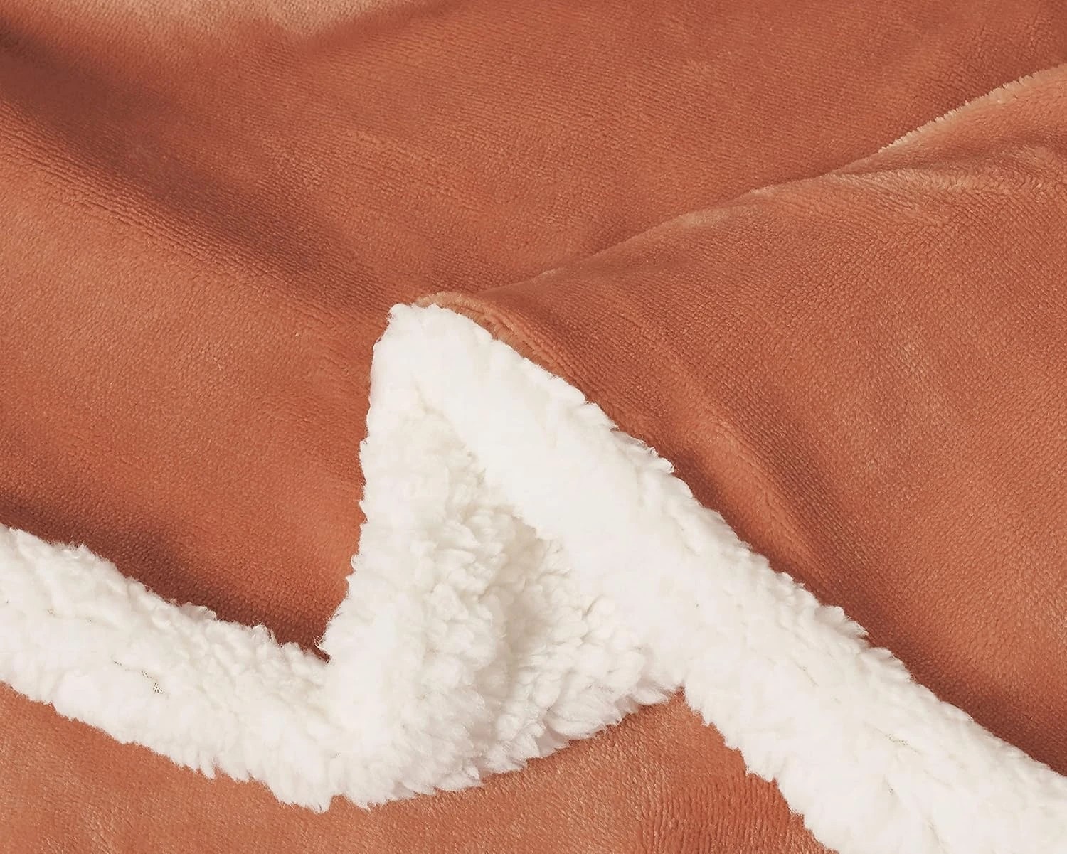 3 Gioia Casa 2-in-1 Teddy Sherpa Quilt Cover Set Warm Reversible - Super King Bed - Terracotta, 3 of 7