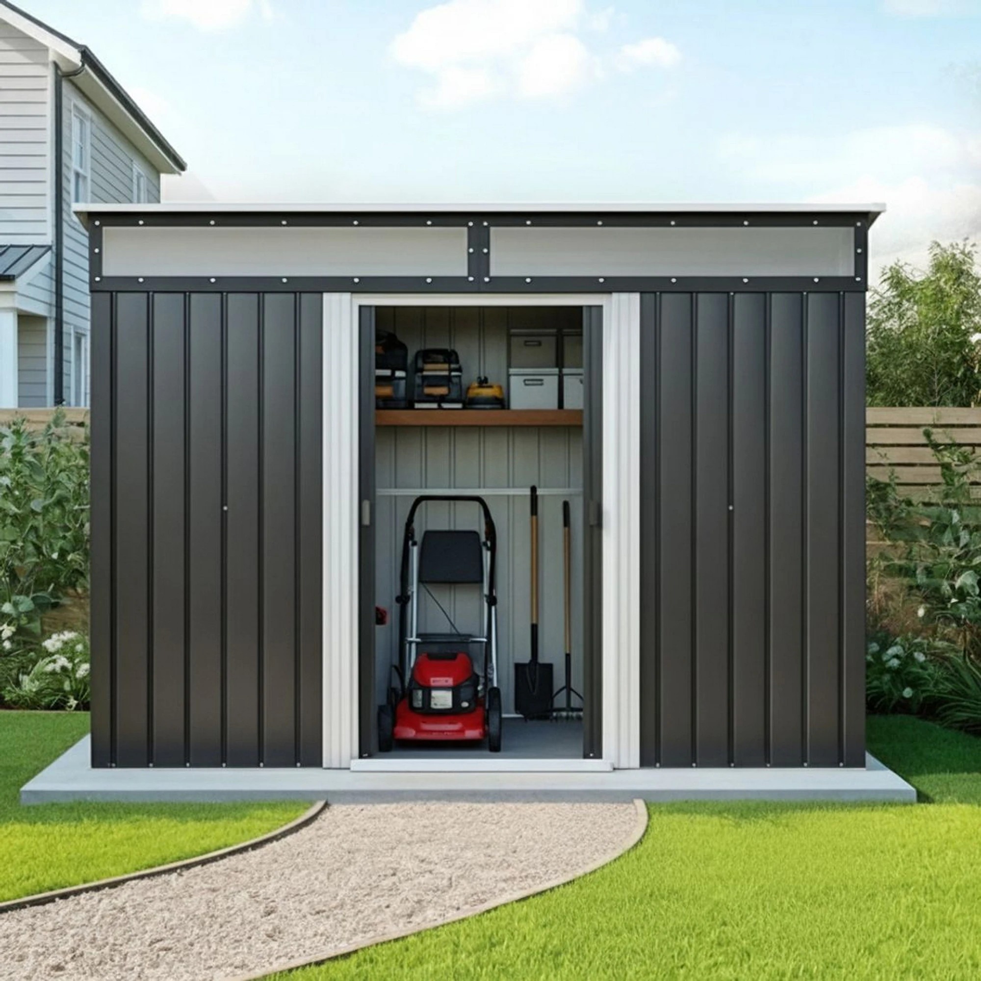 6 Giantz Garden Shed Outdoor Storage Tool Sheds Workshop House Shelter - Black, 6 of 8