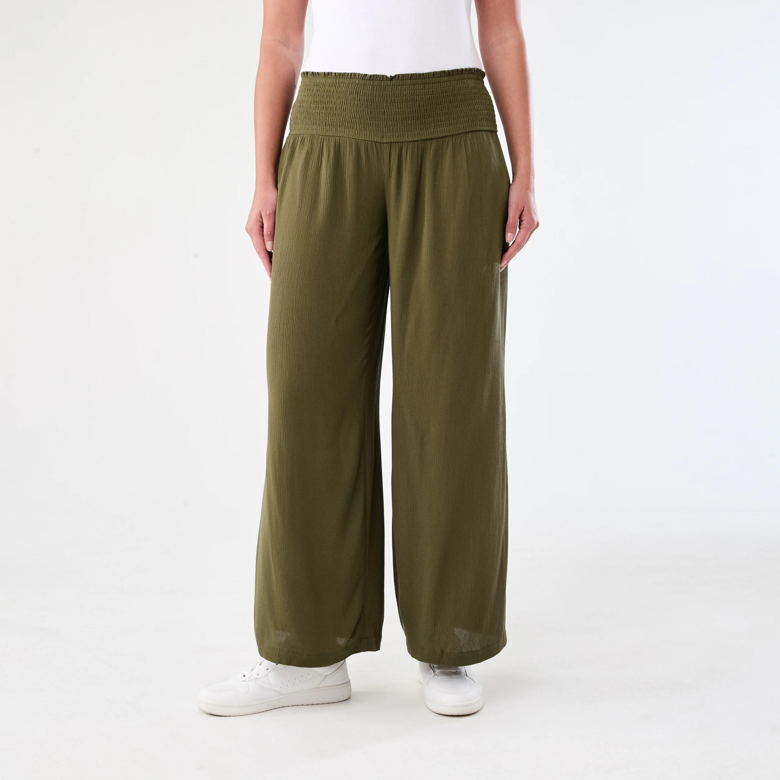 1 Maternity Shirred Pants Deep Olive, 1 of 4