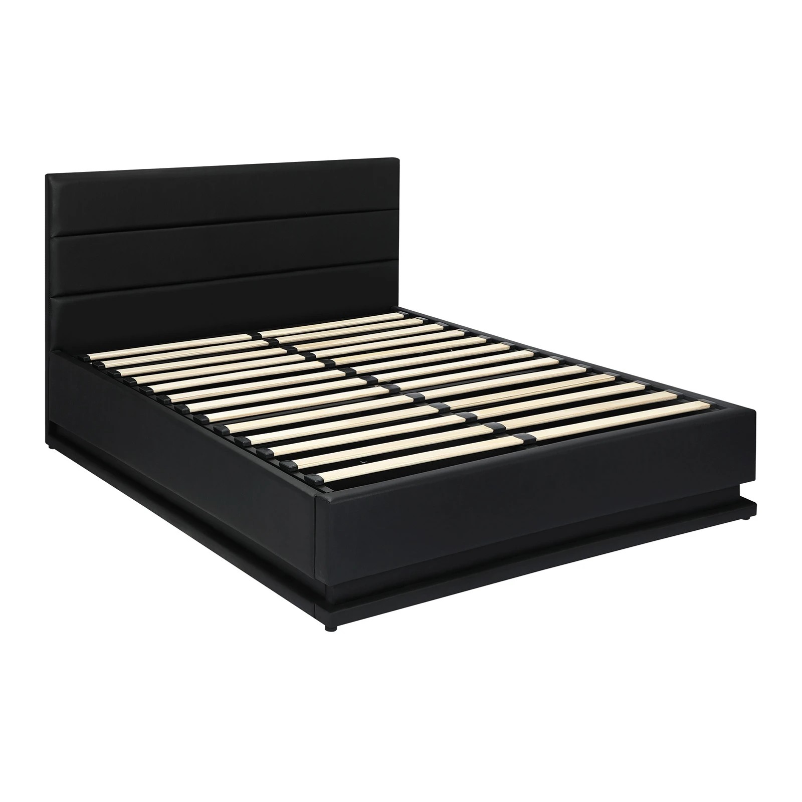 7 Oikiture Rgb Led Double Bed Frame Gas Lift Base With Storage
 - Black, 7 of 10