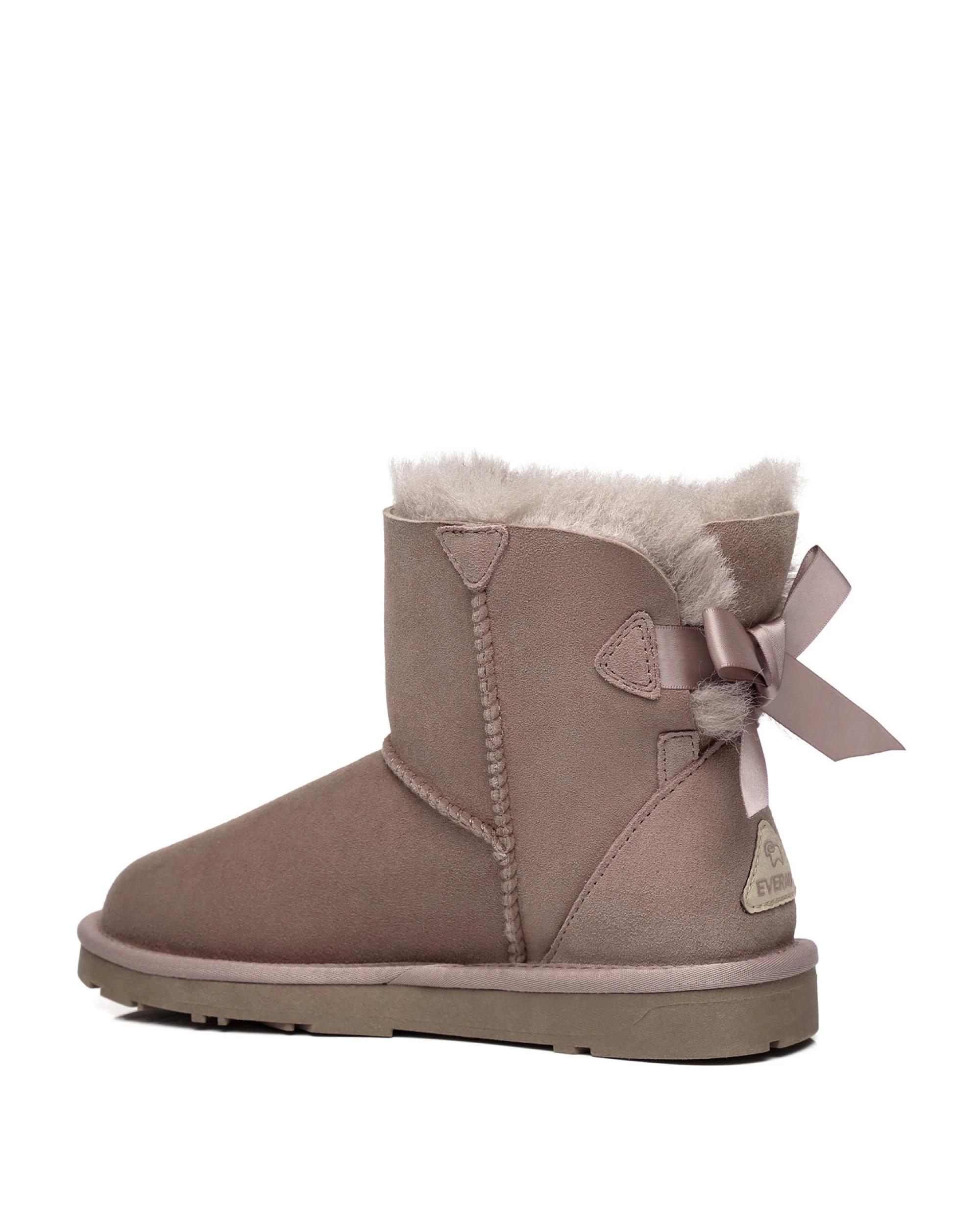 3 Everau Womens Mini Back Bow UGG Boots DAWN PINK, 3 of 5