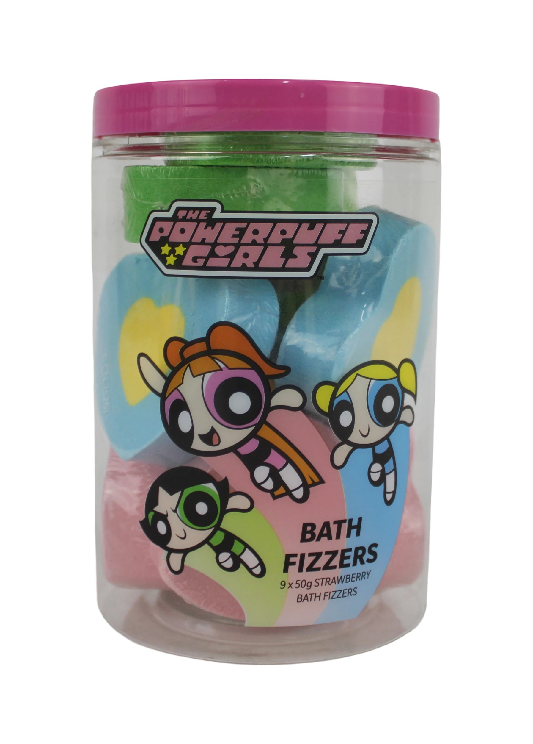 1 The Powerpuff Girls 9 Pack Bath Fizzer - Strawberry Scented, 1 of 3