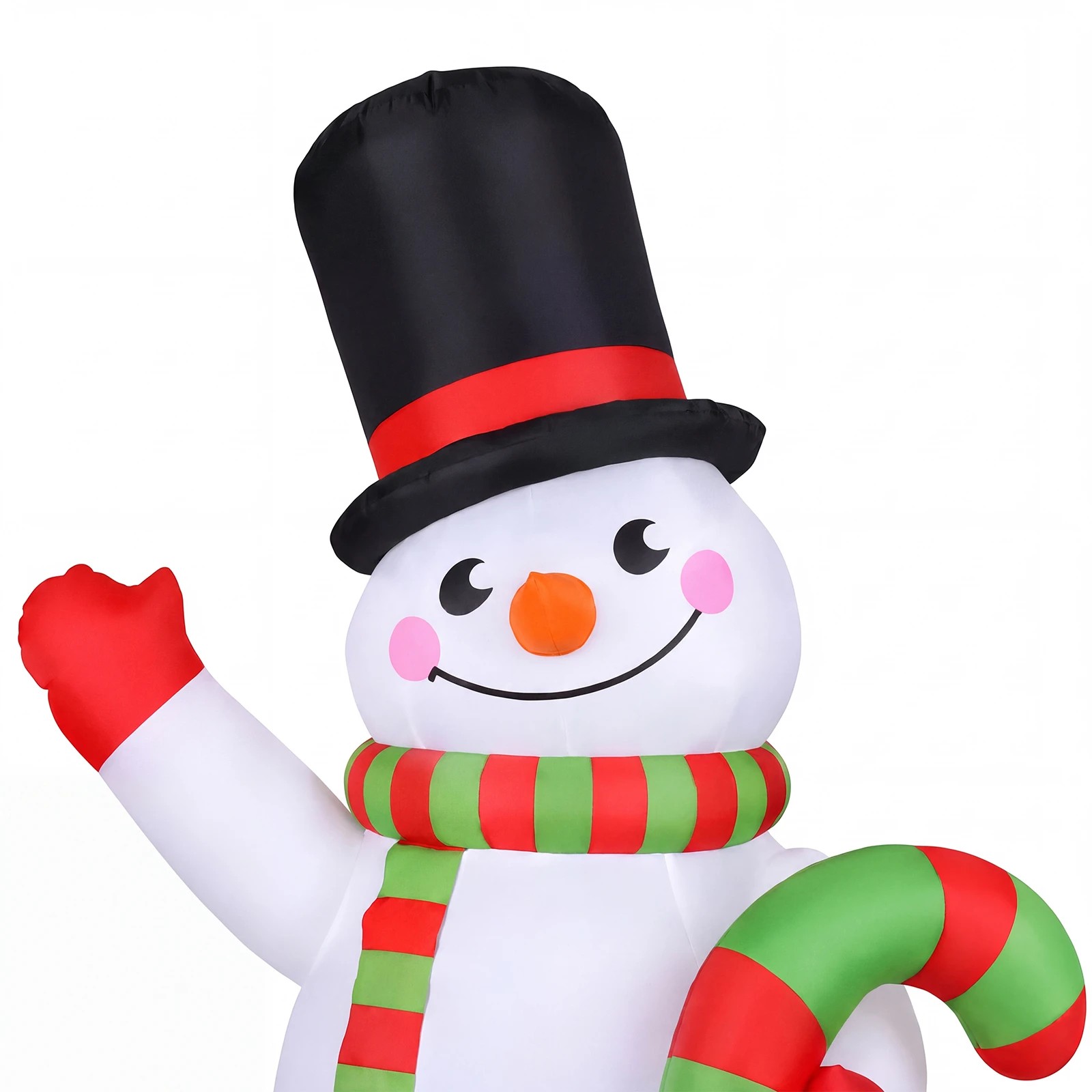 4 Advwin 1.9m Inflatable Snowman with Colourful Lights Blow-up Christmas Snowman with Wreath Xmas Decor - White, 4 of 4