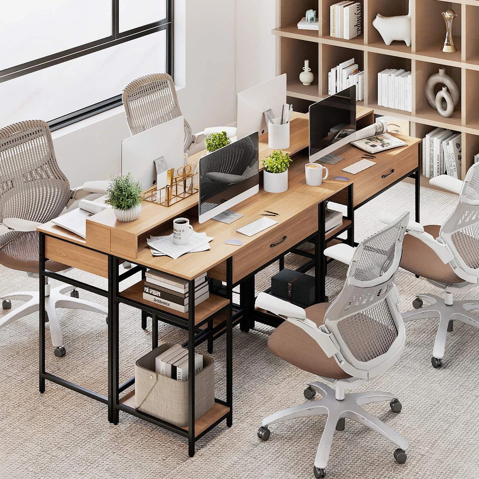 3 Costway Computer Desk Writing Table Home Office Workstation w/Drawer, 3 of 4