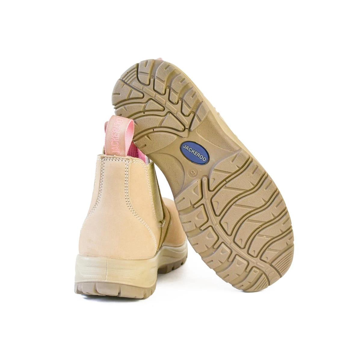 5 Womens Fit Slip On Boots BEIGE SAND, 5 of 5
