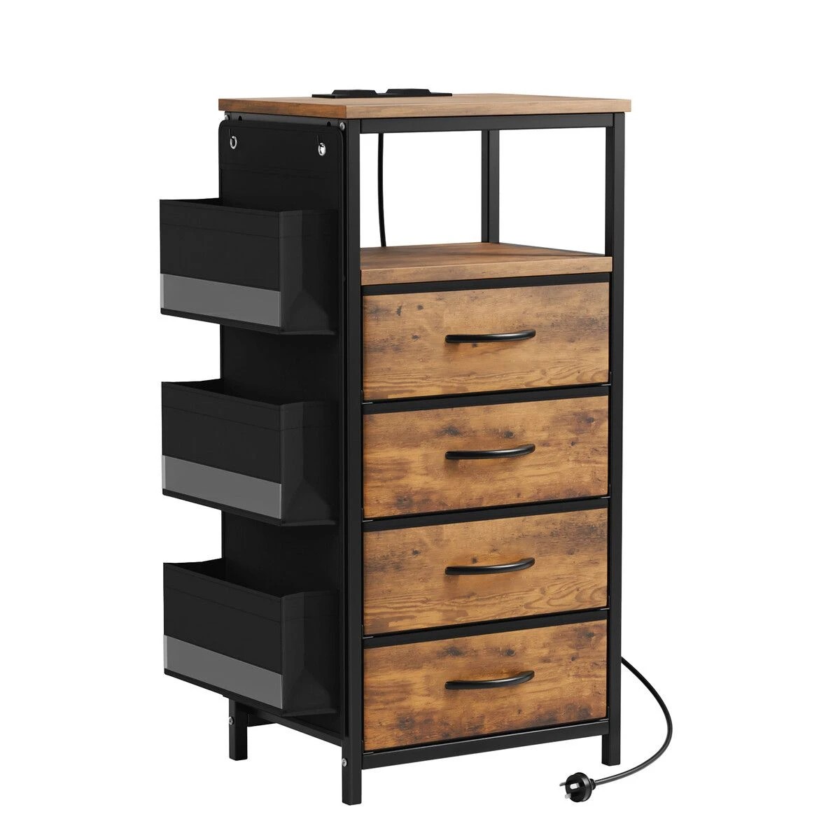 1 LUXSUITE Bedside Table Dresser Chest LED Nightstand Lamp, 1 of 6