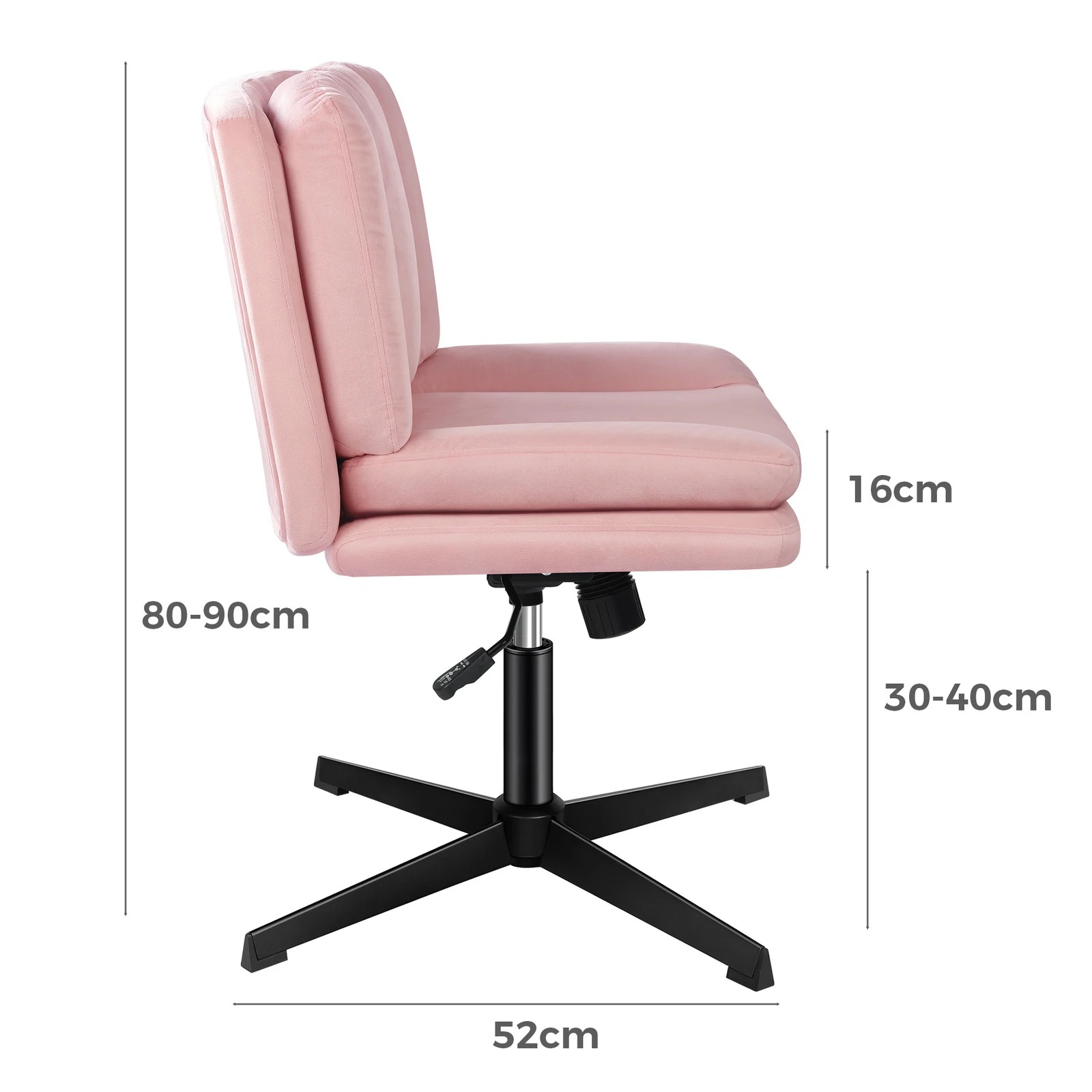 7 Alfordson Armless Office Desk Chair Mid Back Wide Seat Velvet - Pink, 7 of 7