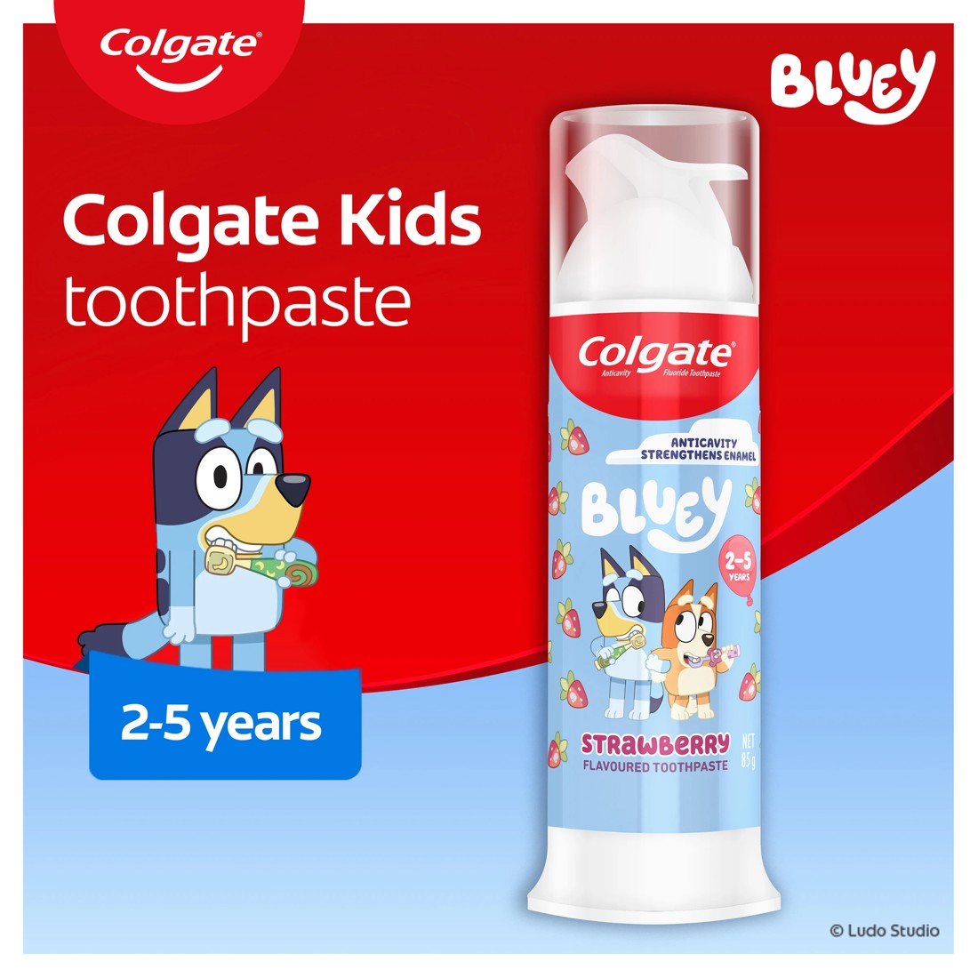 4 Colgate Kids Bluey Strawberry Pump Toothpaste 85g, 4 of 8
