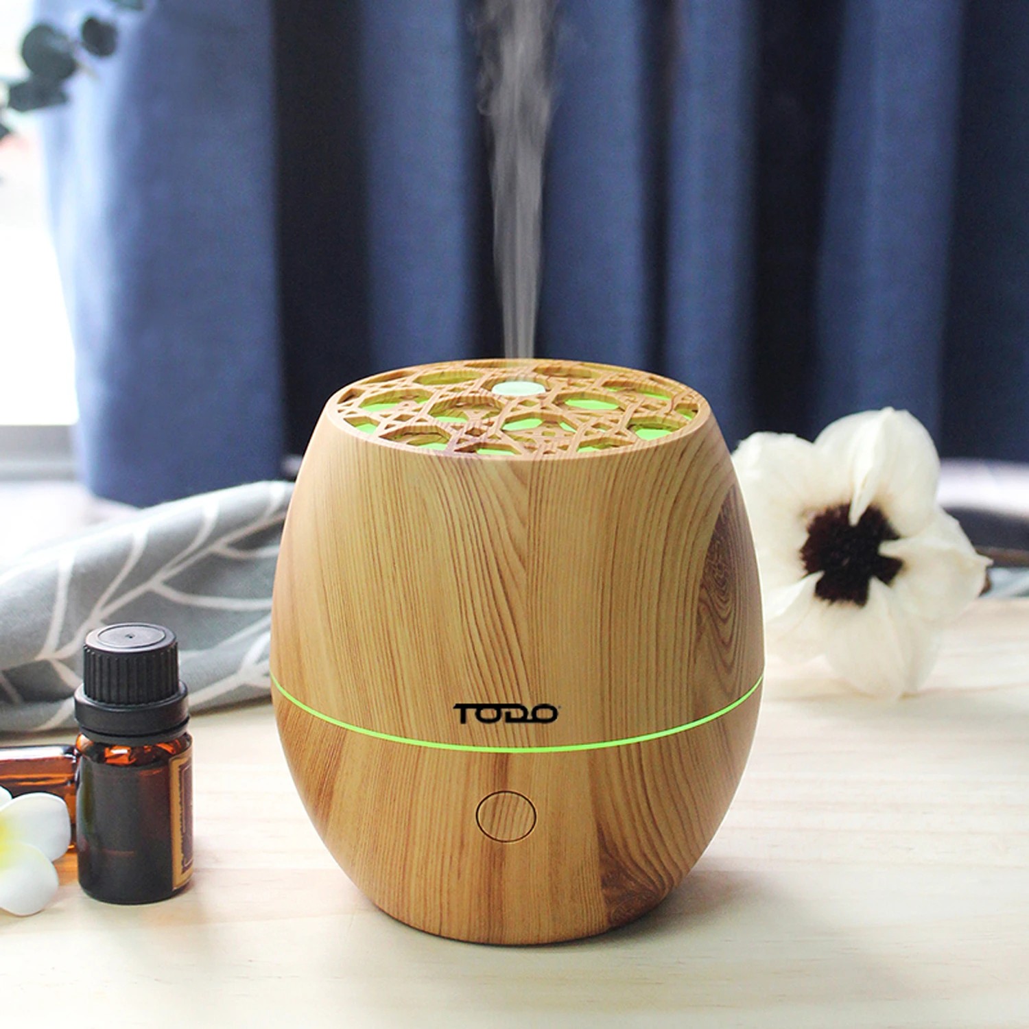 5 TODO 120ml Humidifier Aromatherapy Diffuser 7 Colour Led Ultrasonic Mist - Woodgrain, 5 of 9