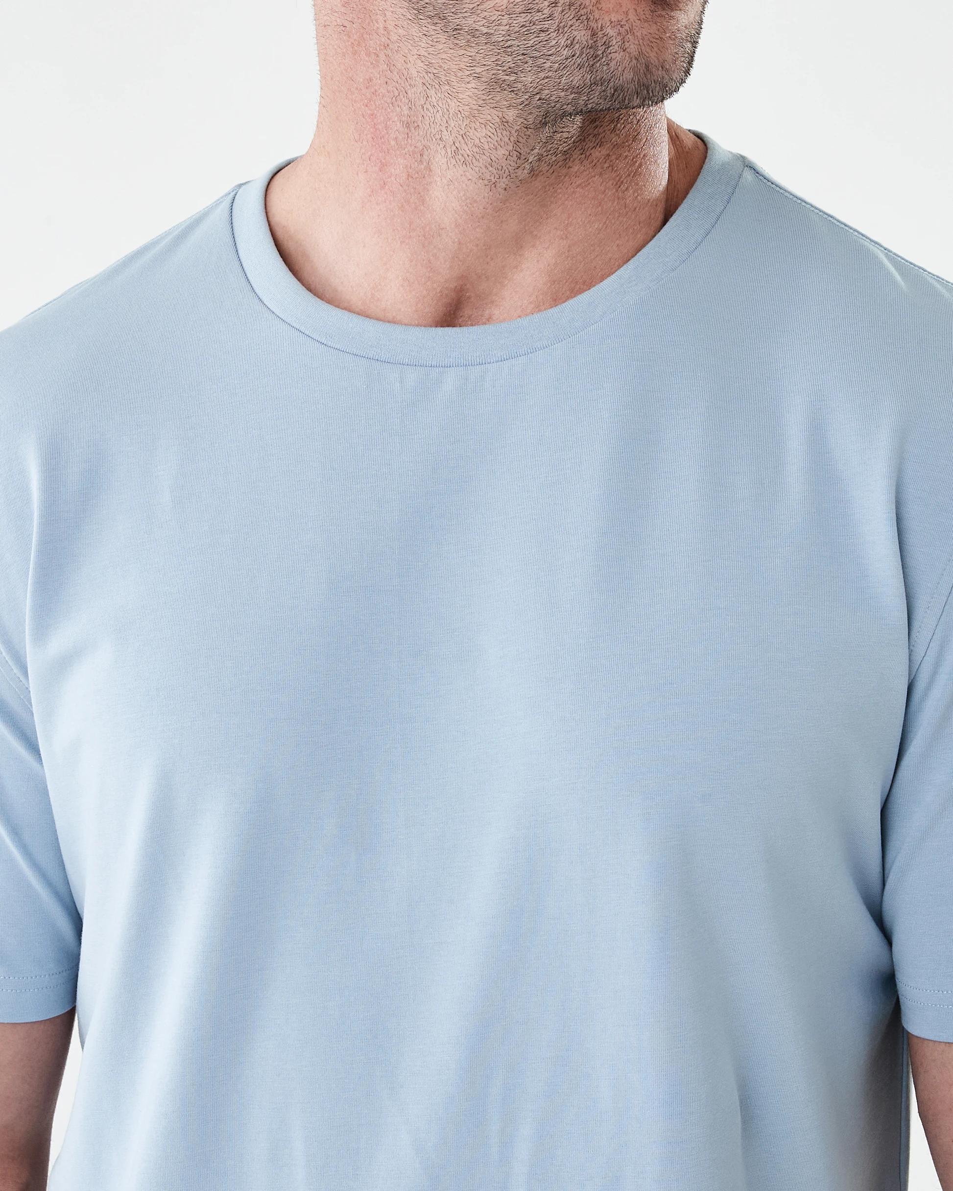 5 Cotton Elastane Sleep Top FOG BLUE, 5 of 6