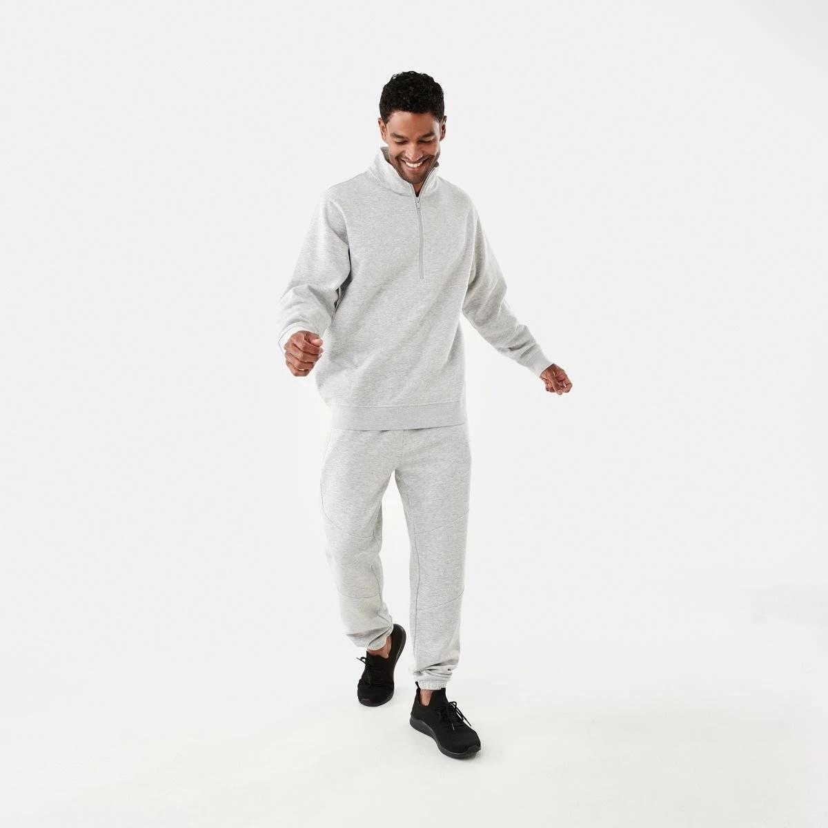 6 Active Mens Panel Trackpants GREY MARLE CORE, 6 of 6