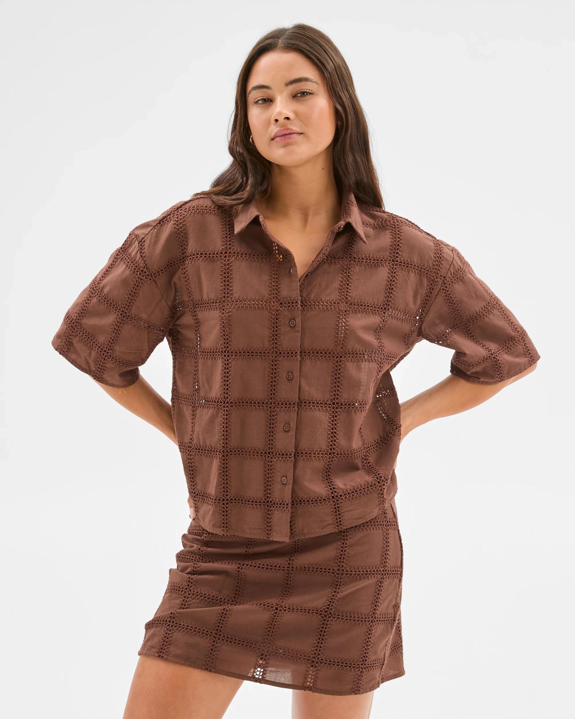 6 Embroidered Shirt - Lily Loves ESPRESSO, 6 of 7