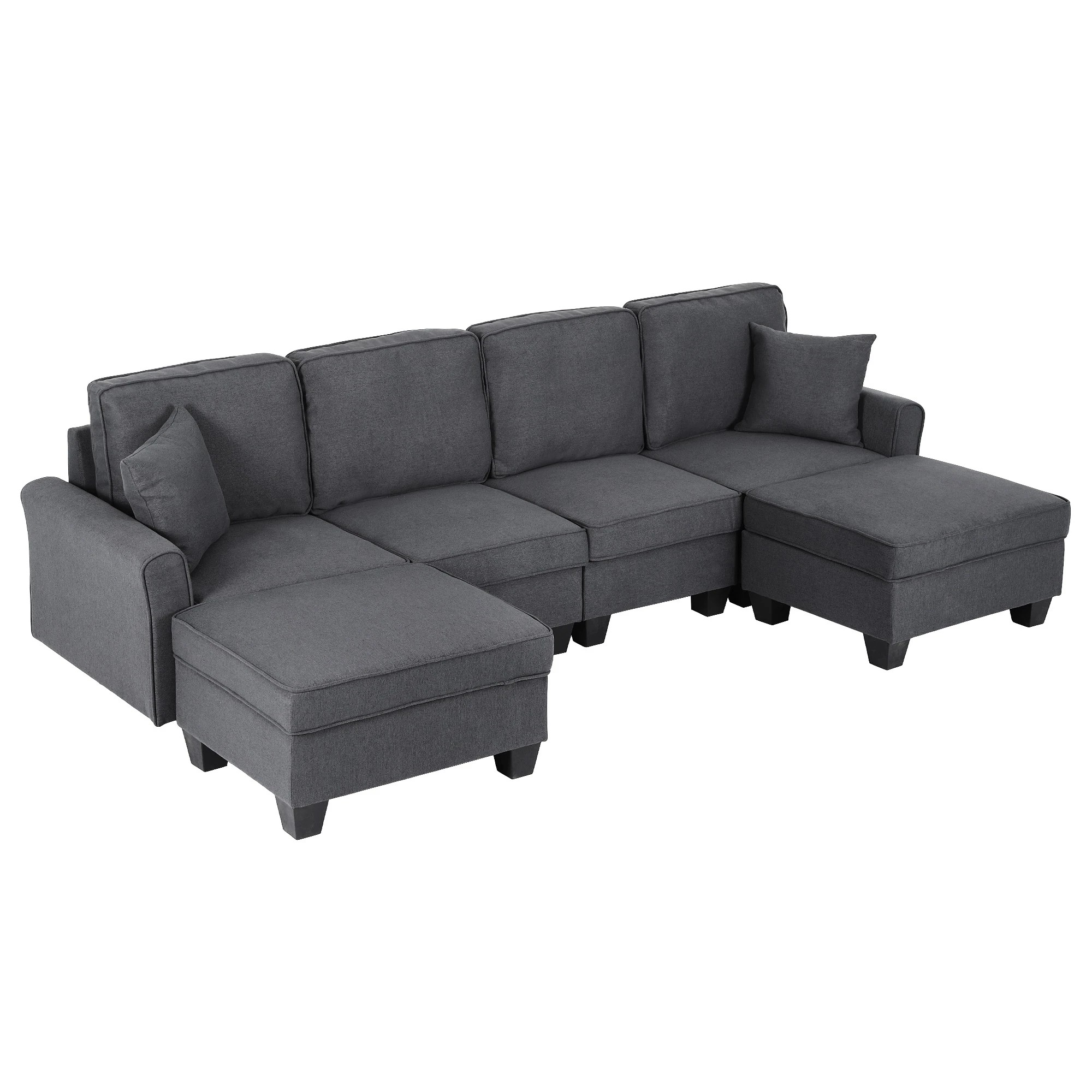 1 Artiss Modular Sectional U Shaped Storage Sofa Couches for Living Room - Grey, 1 of 8