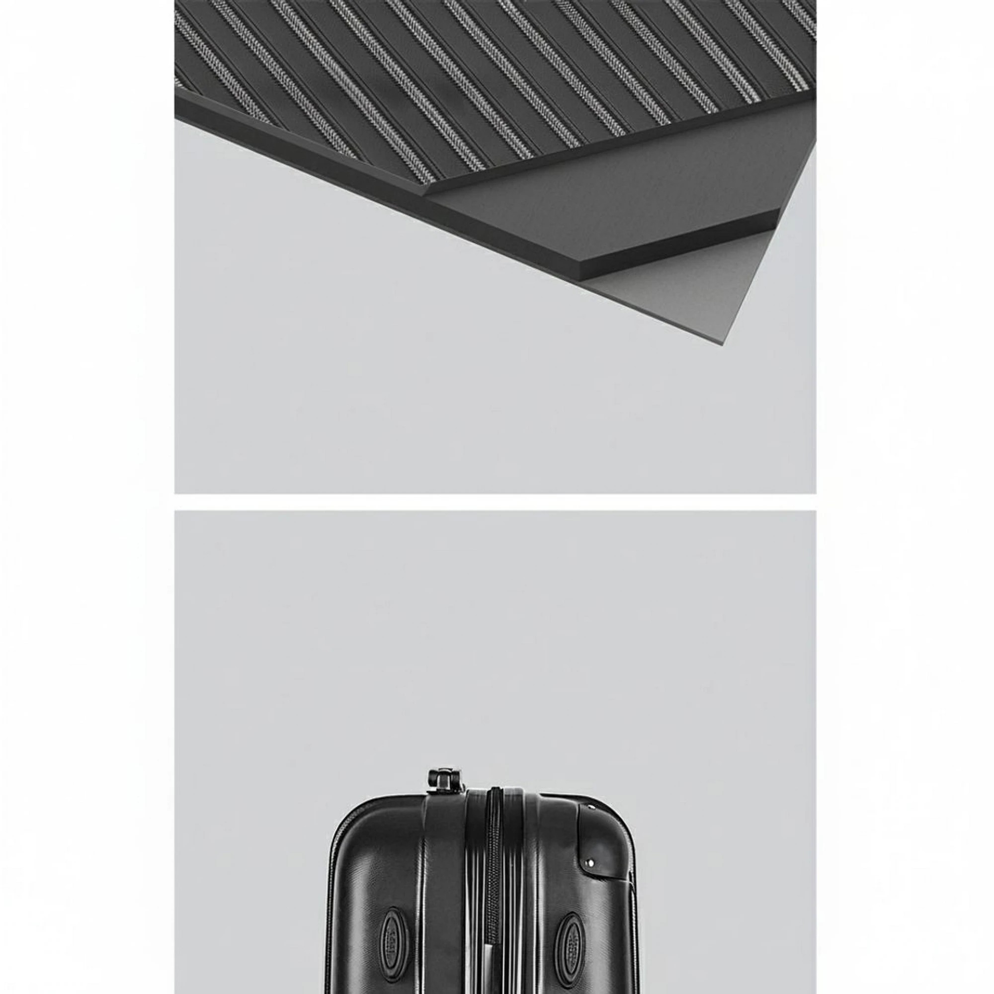 3 Wanderlite 2pcs Luggage Trolley Set Travel Suitcase Carry On Hard Case - Black, 3 of 5