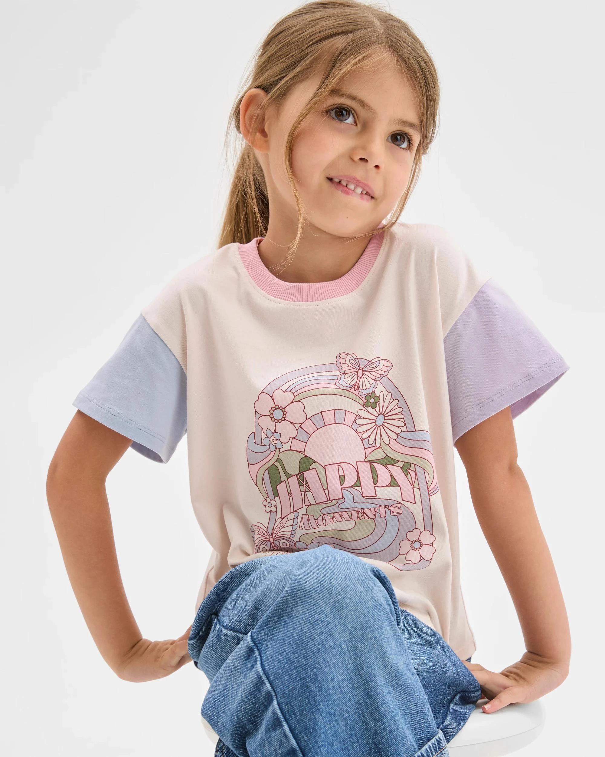 1 Target Kids Australian Cotton Boxy T-Shirt CREAM, 1 of 7