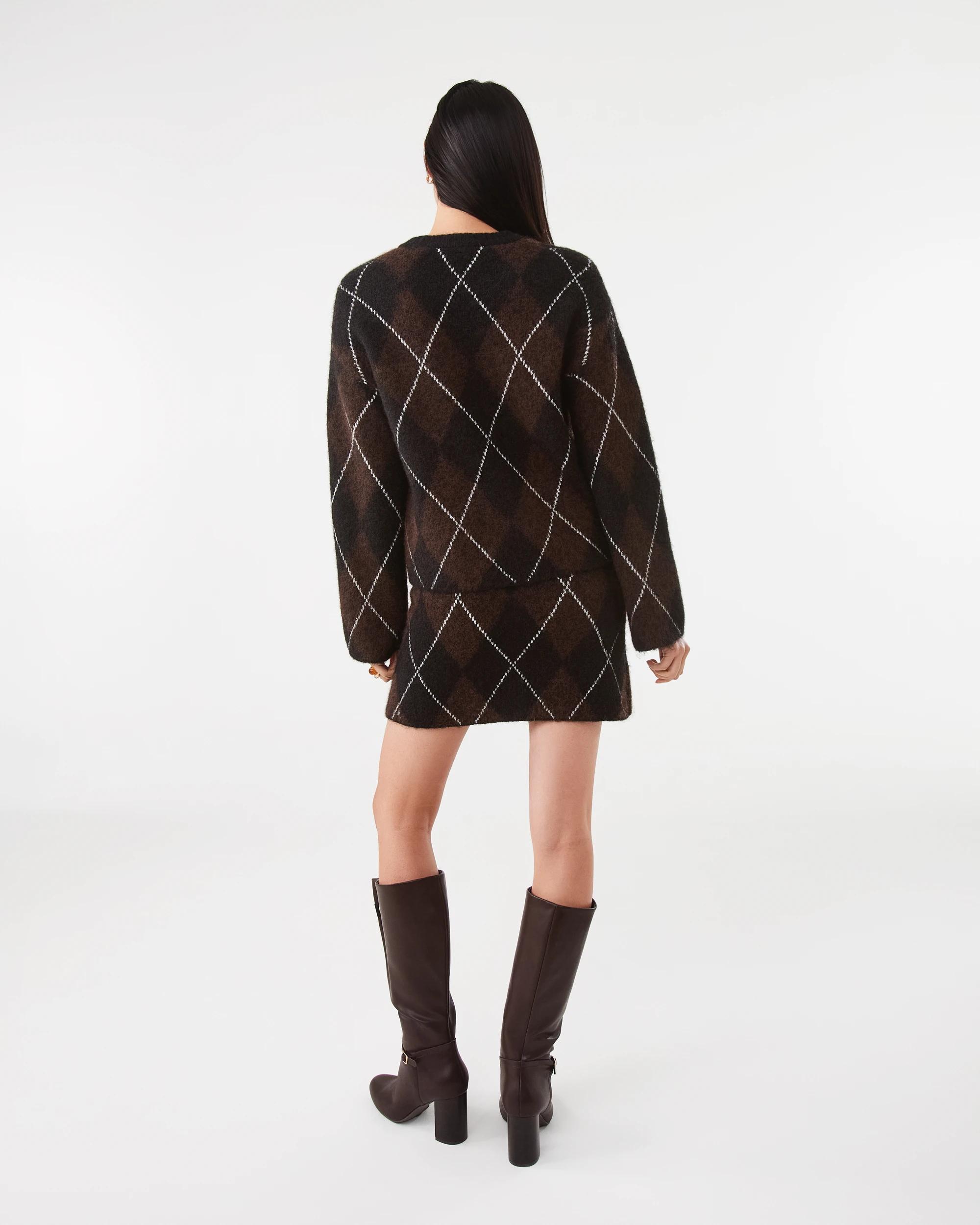 4 Argyle Mini Skirt Mchoc Arg, 4 of 7