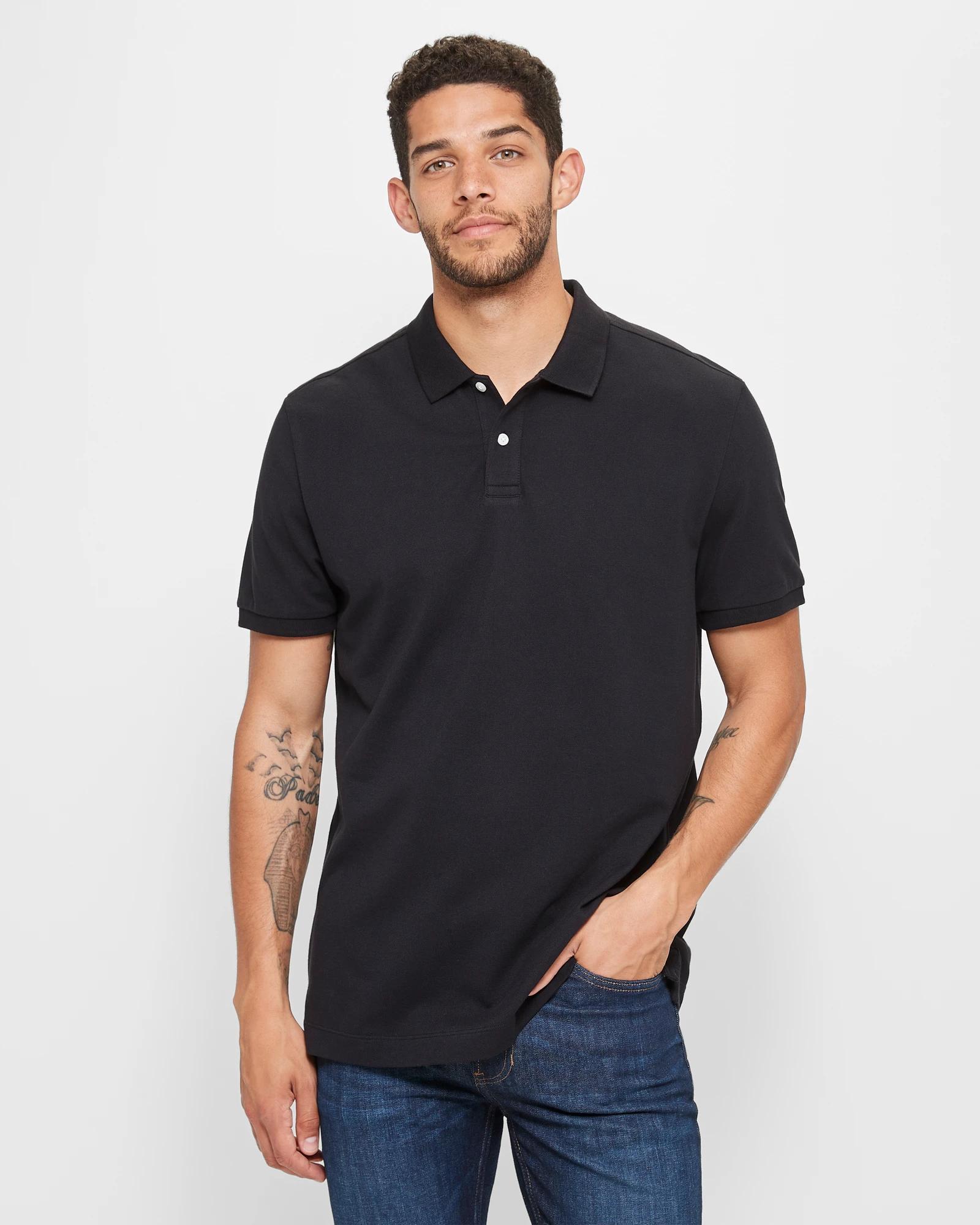 1 Target Australian Cotton Pique Polo Shirt BLACK, 1 of 6