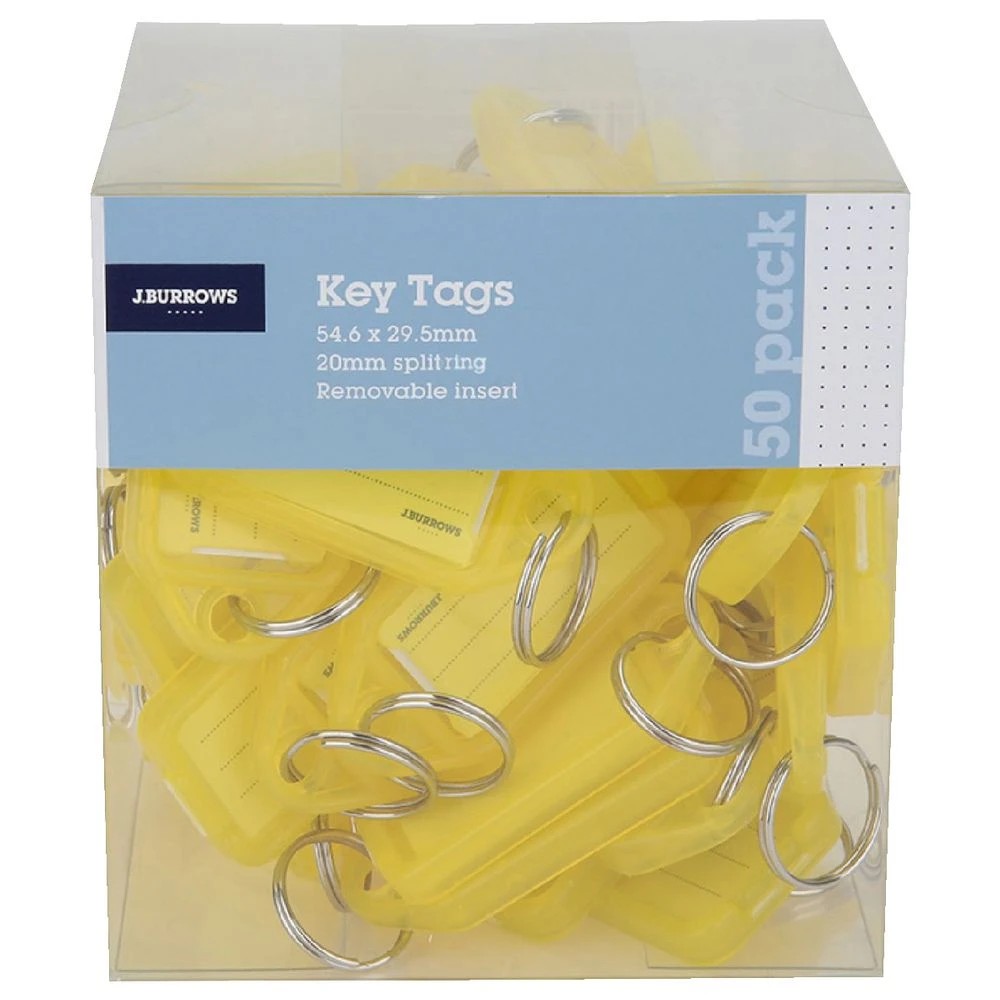 2 J.Burrows Key Tags Yellow 50 Pack, 2 of 2