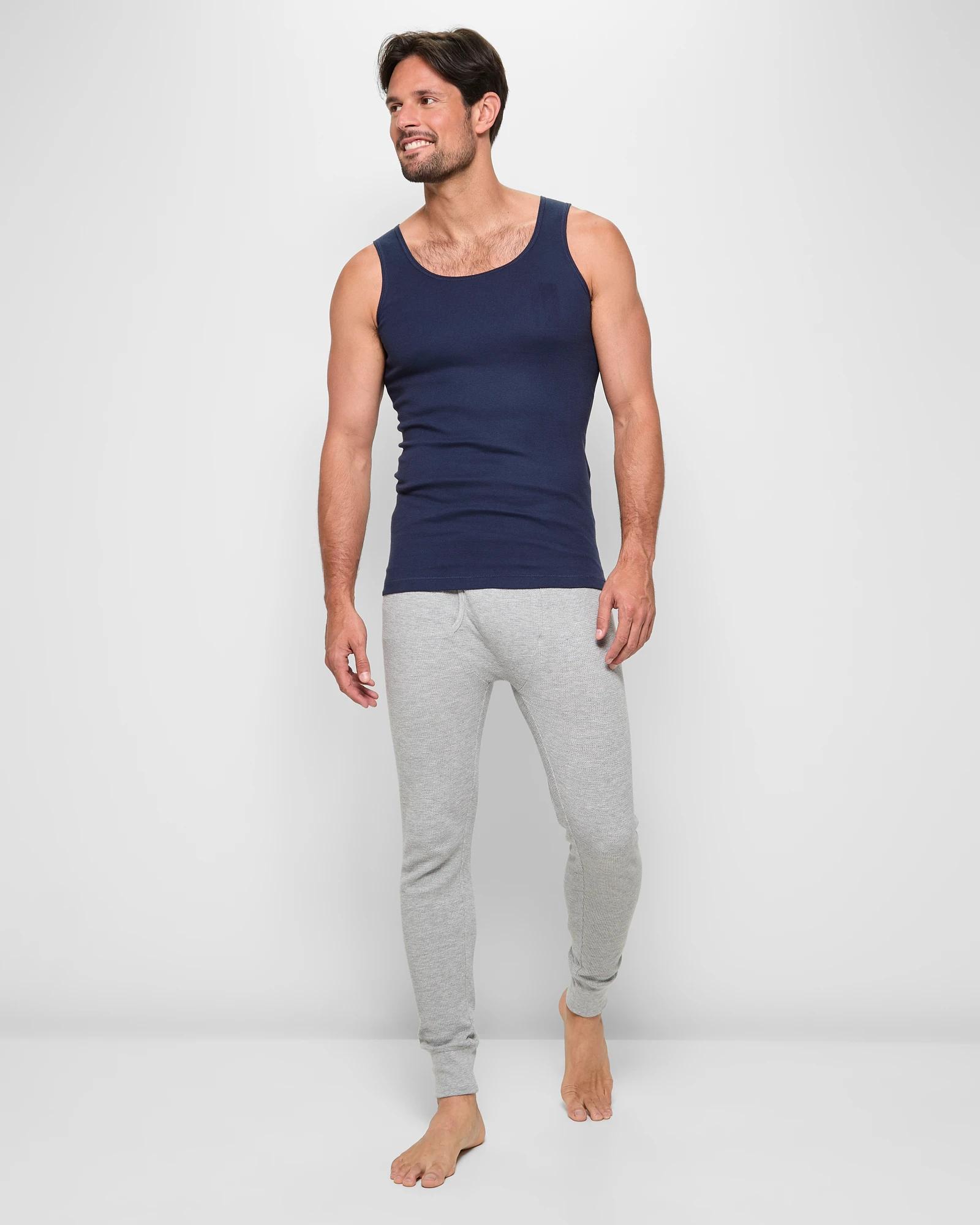 2 Australian Cotton Athletic Singlet - Maxx NAVY BLUE, 2 of 5