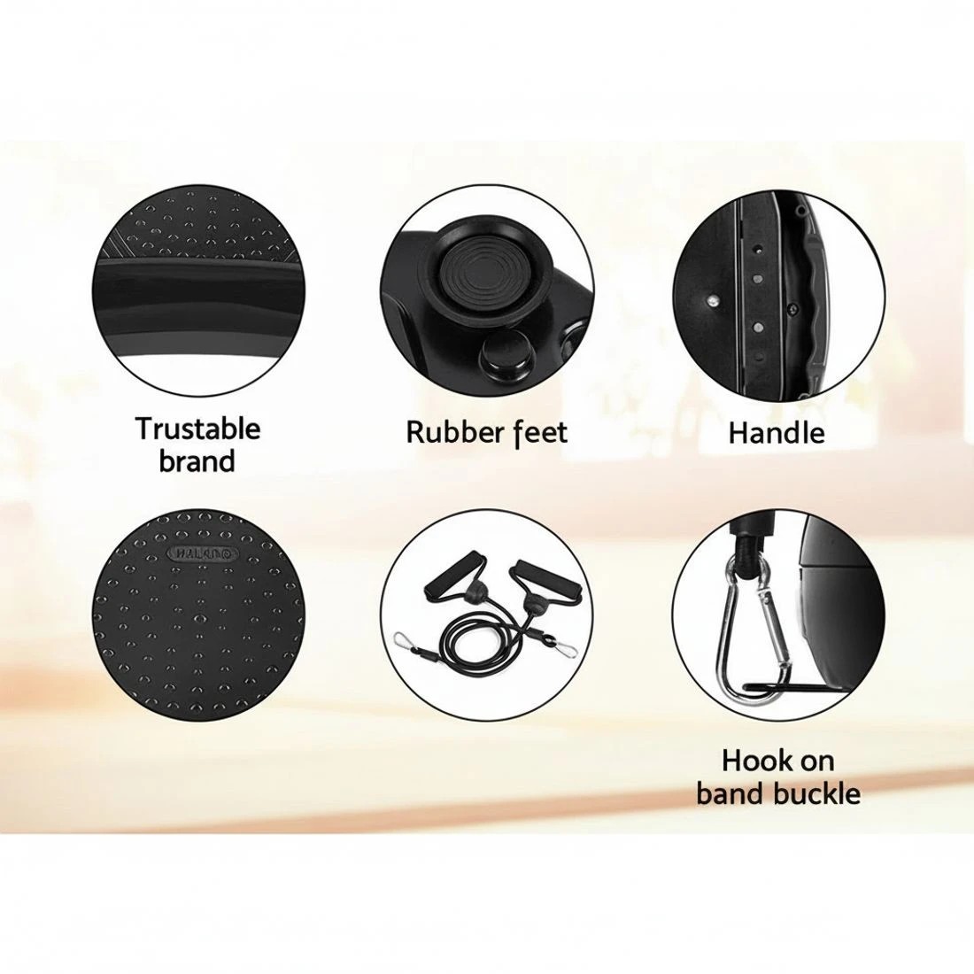 5 Everfit Vibration Machine Platform Vibrator Resistance Rope Home Fitness - Black, 5 of 9
