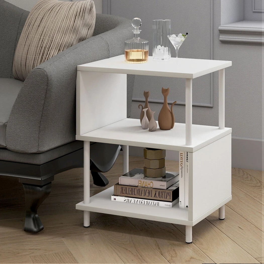 8 Levede Modern Small Side Table in White Colour, 8 of 8