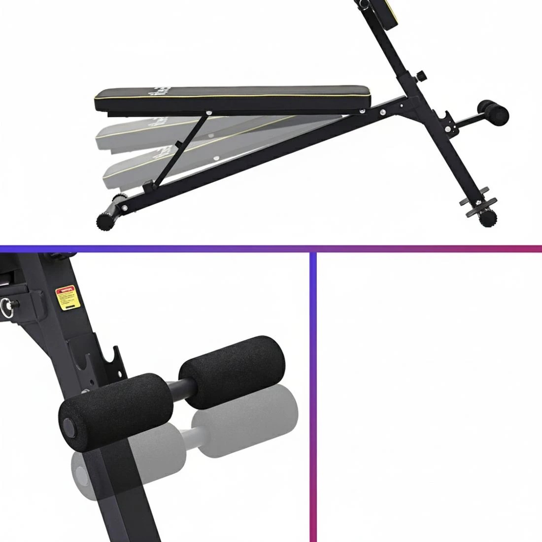 6 Everfit Roman Chair Adjustable Weight Bench Strength Training Preacher Curls - Black, 6 of 6