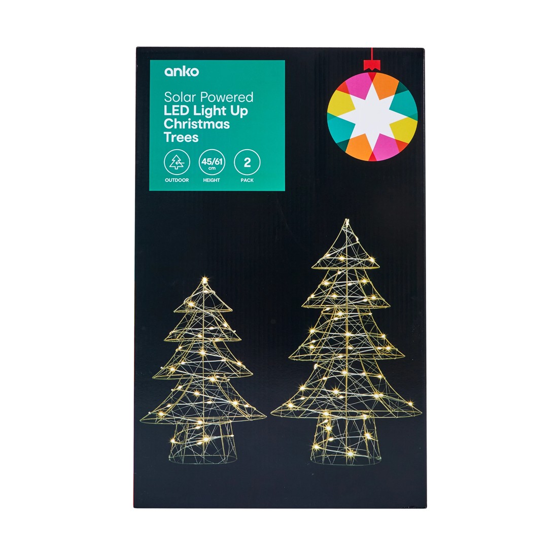 6 2 Pack Solar Powered LED Light Up Christmas Trees, 6 of 7