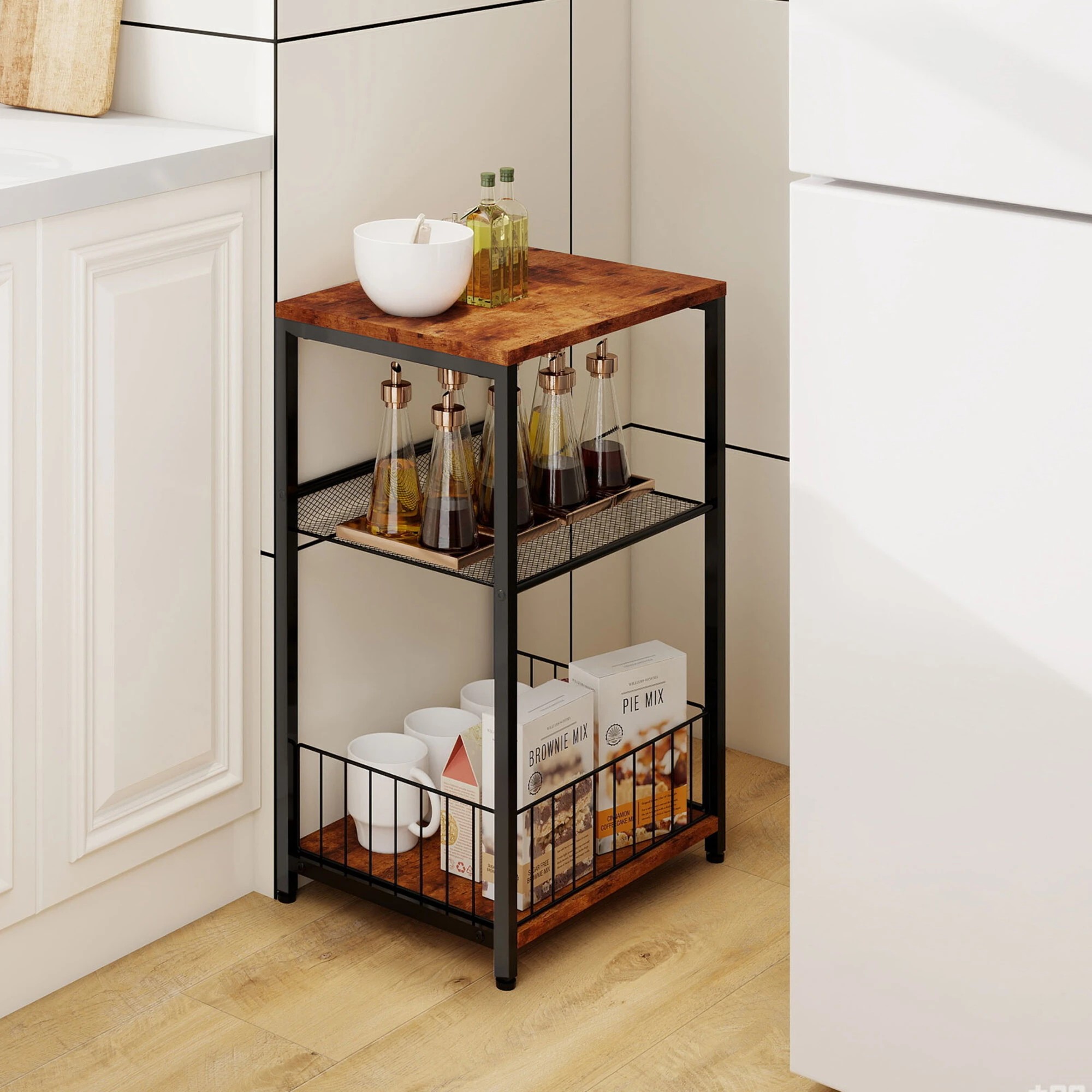 7 Levede Side Table  3 Tier Vintage - Brown, 7 of 9