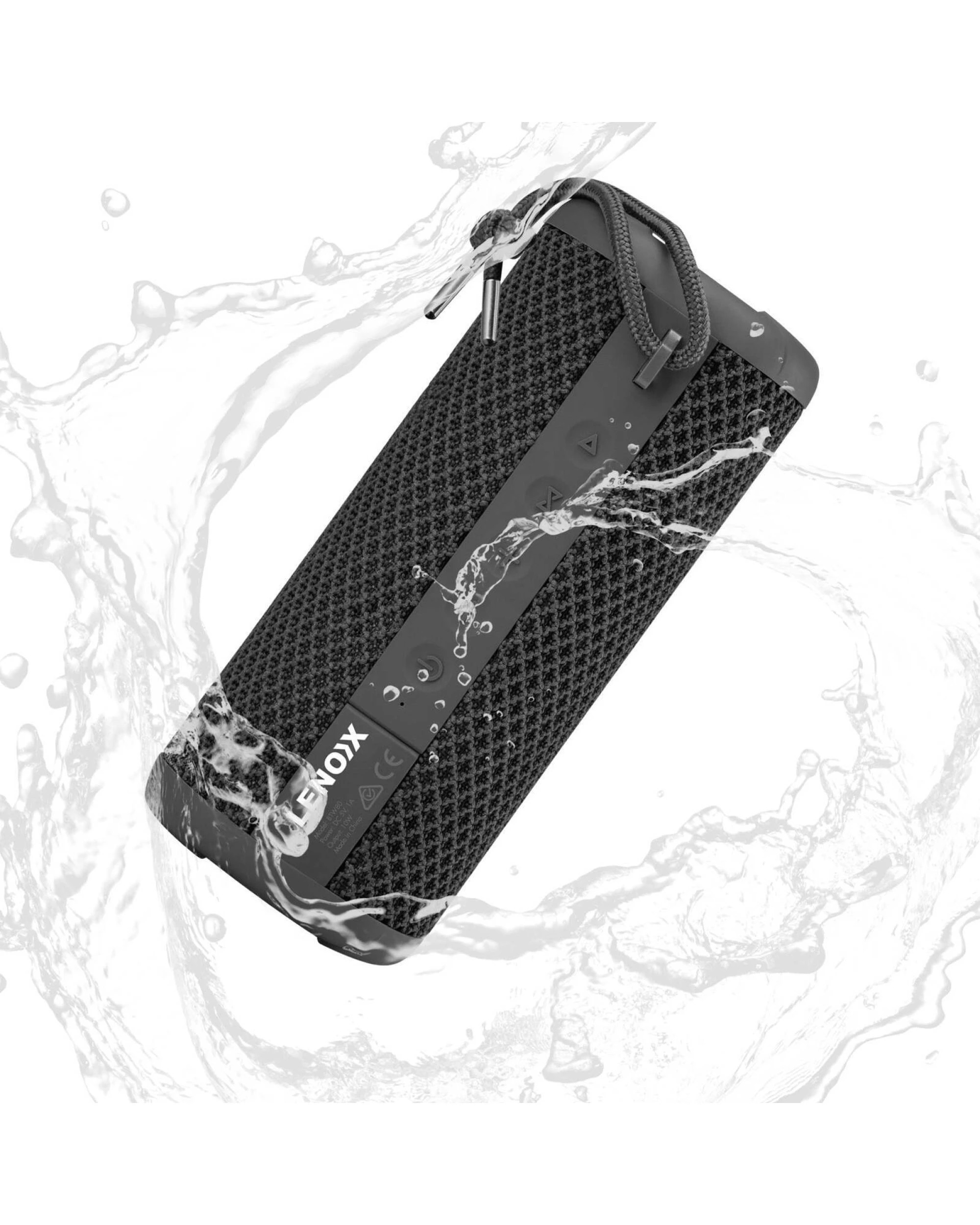 2 Lenoxx IPX7 Waterproof & Portable Bluetooth Speaker (Black) 10W, 360 Audio, 2 of 5