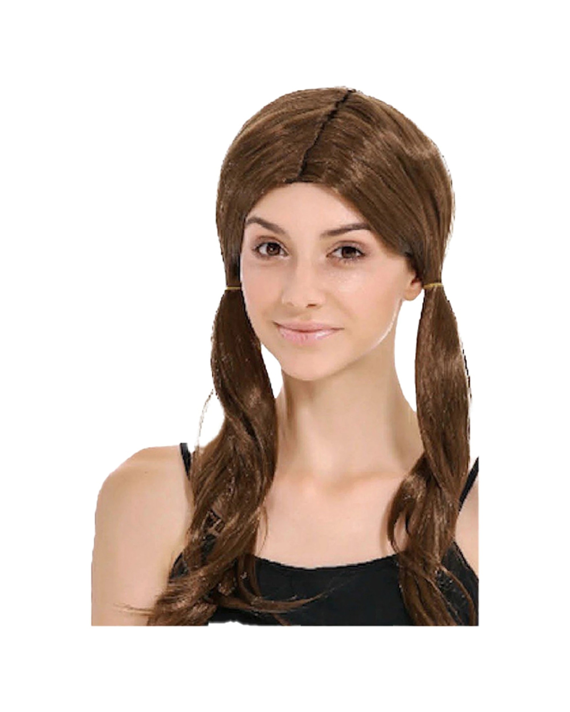 1 JD Party Two Pigtail Wig Costume Accessory - Brown, 1 of 1