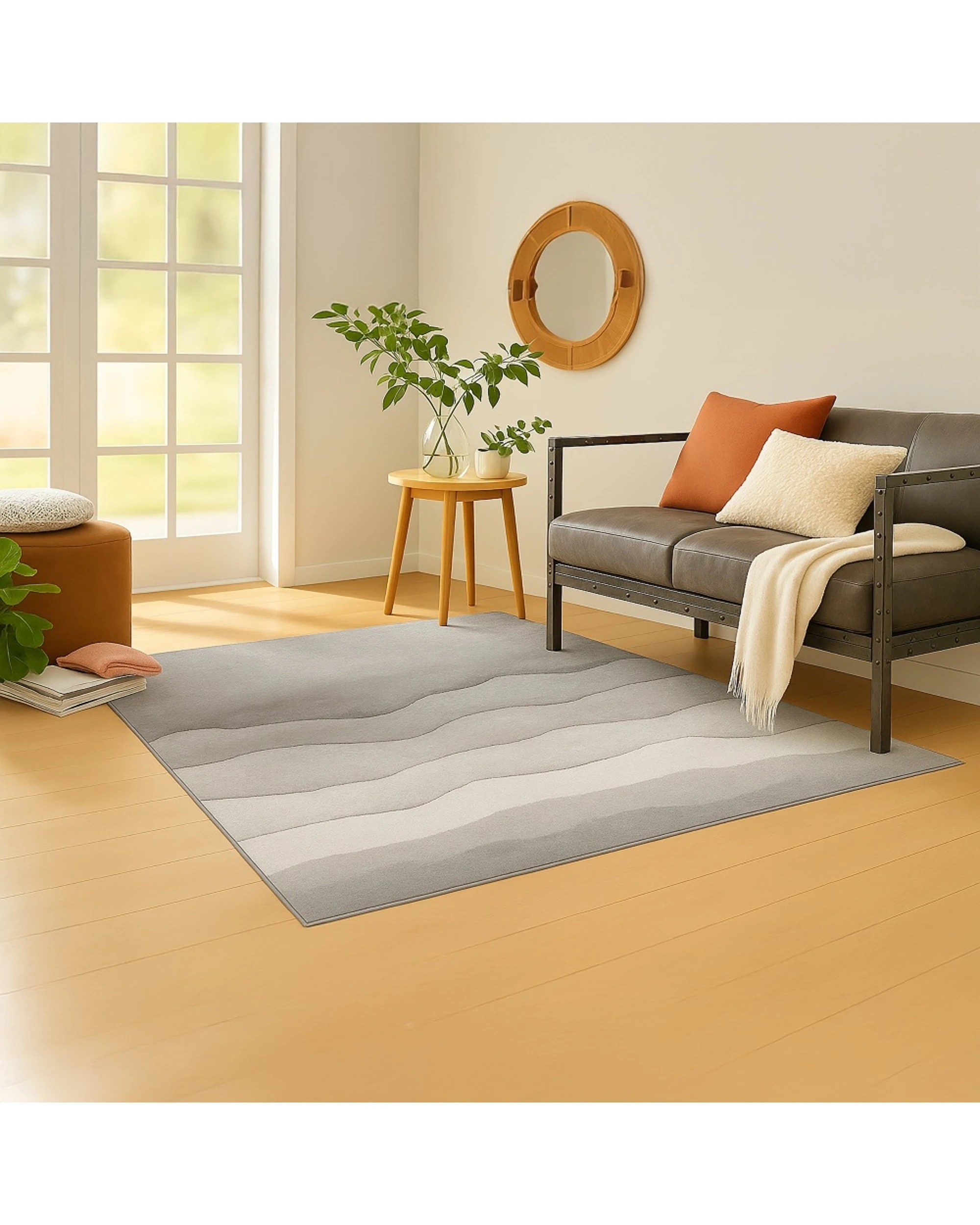 5 Urban Style Abstract Printed Microfibre Rug Home Decor 160x240cm - Grey, 5 of 6