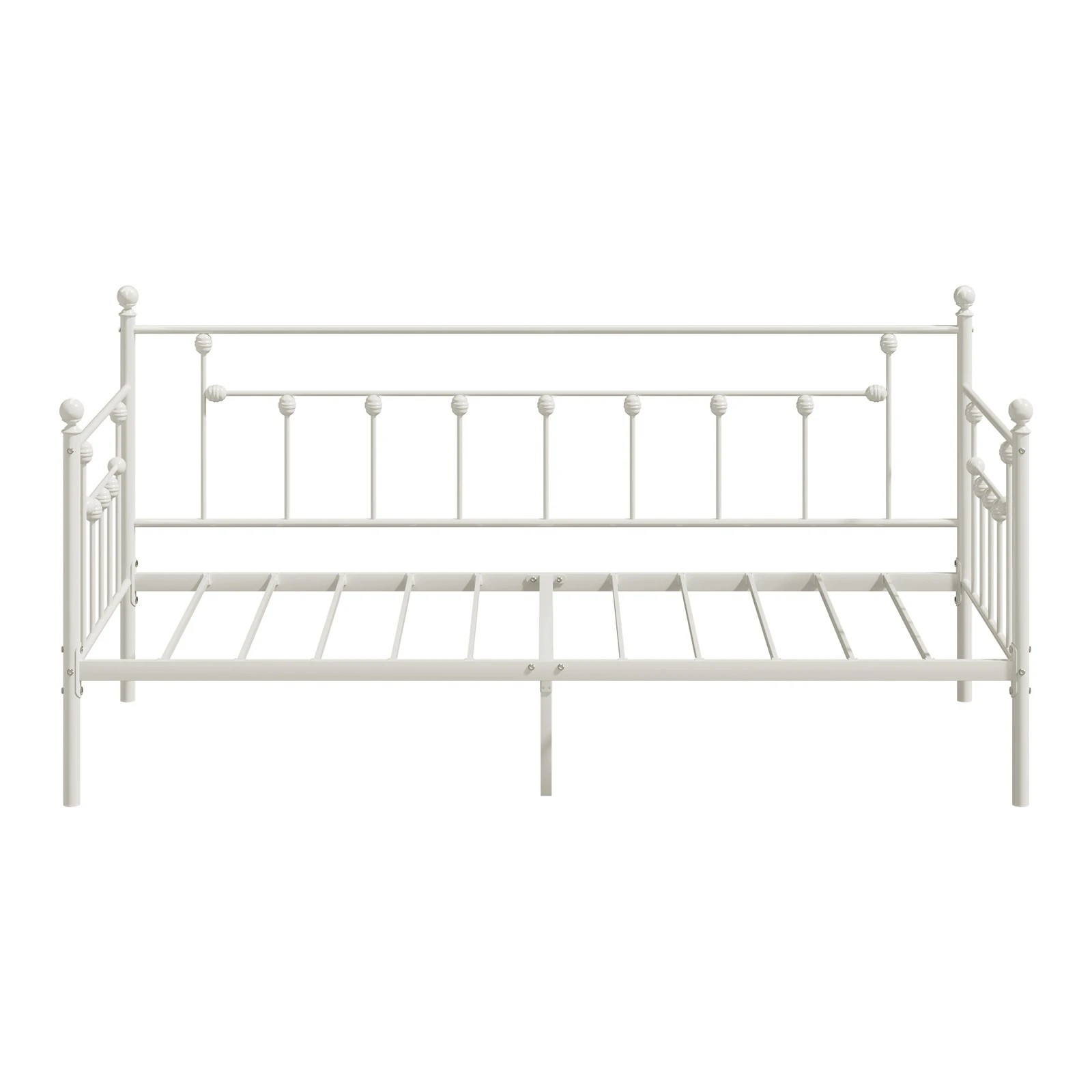 7 Oikiture Metal Daybed Frame Single Size Steel Slat Support Sofa Bed - Beige, 7 of 7