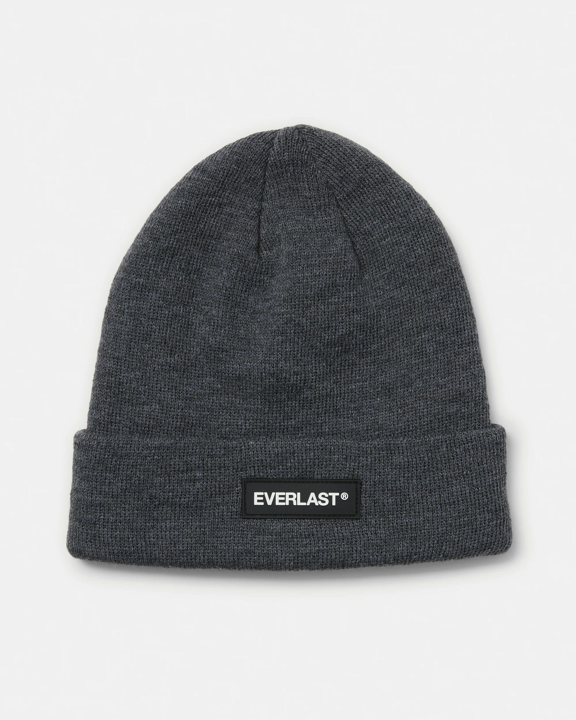 1 Everlast Mens Badge Beanie Gry Drkish, 1 of 3