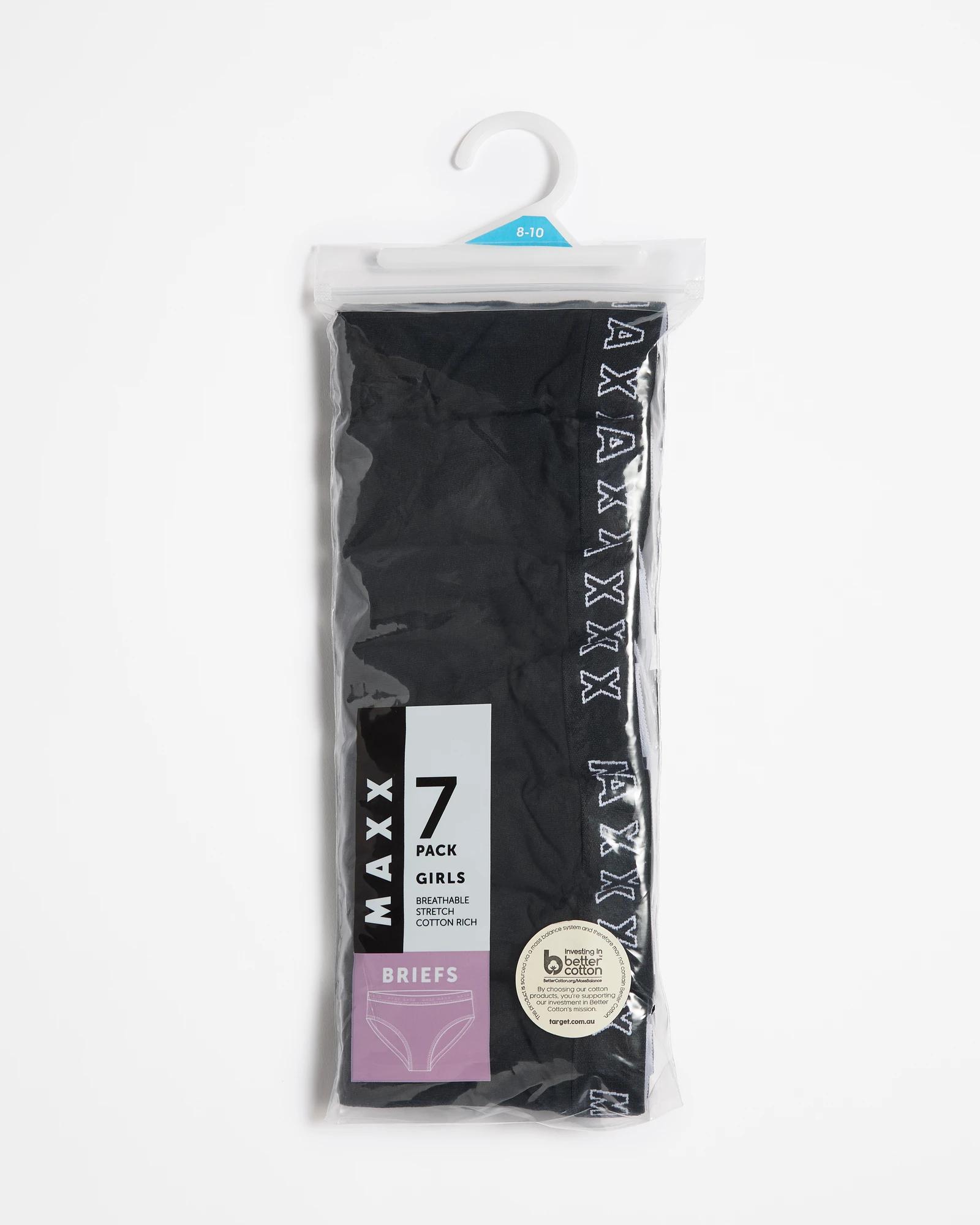 2 Girls Underwear Briefs 7 Pack - Maxx BLACK, 2 of 2