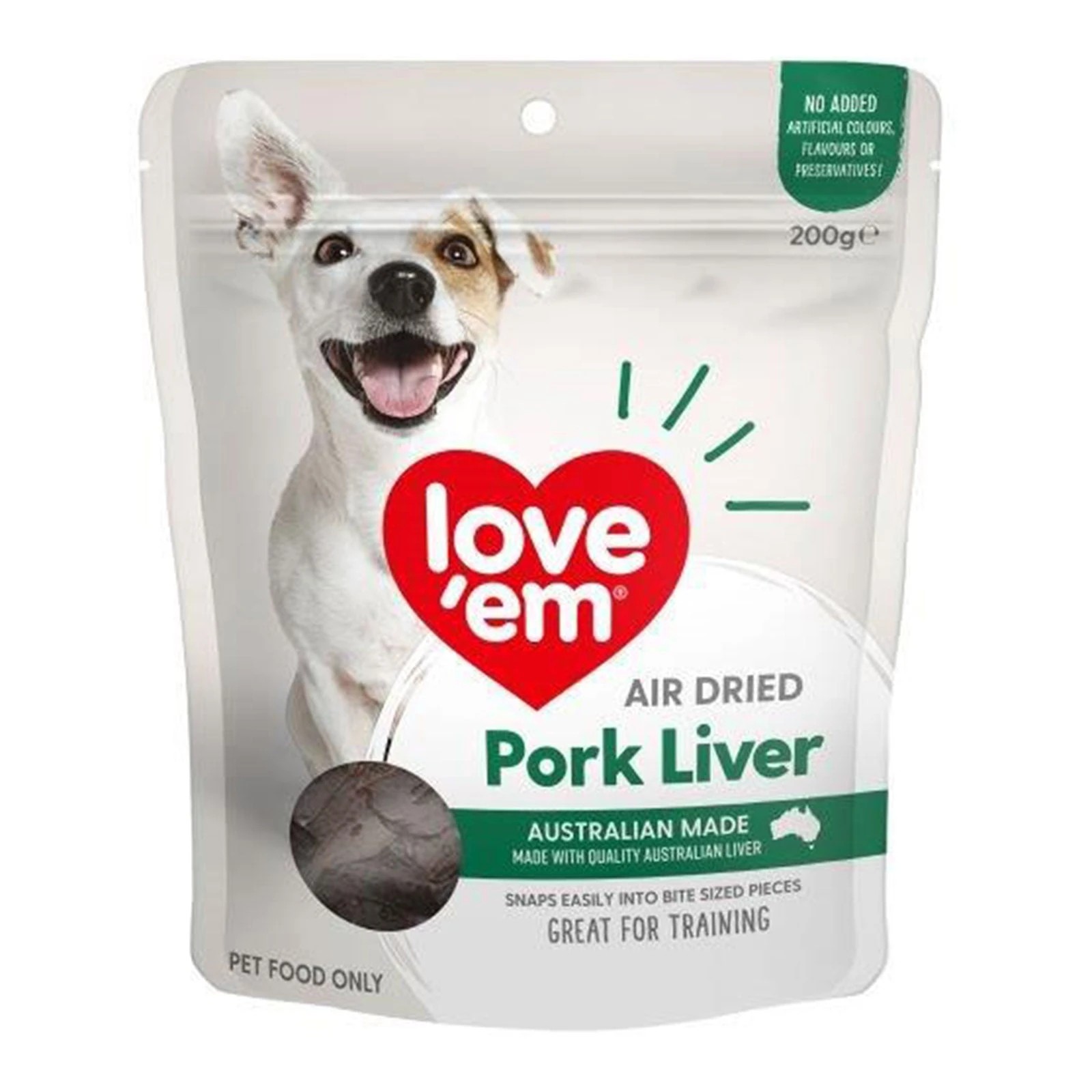 1 Love Em Air Dried Pork Liver Treats 200g 4pk, 1 of 2