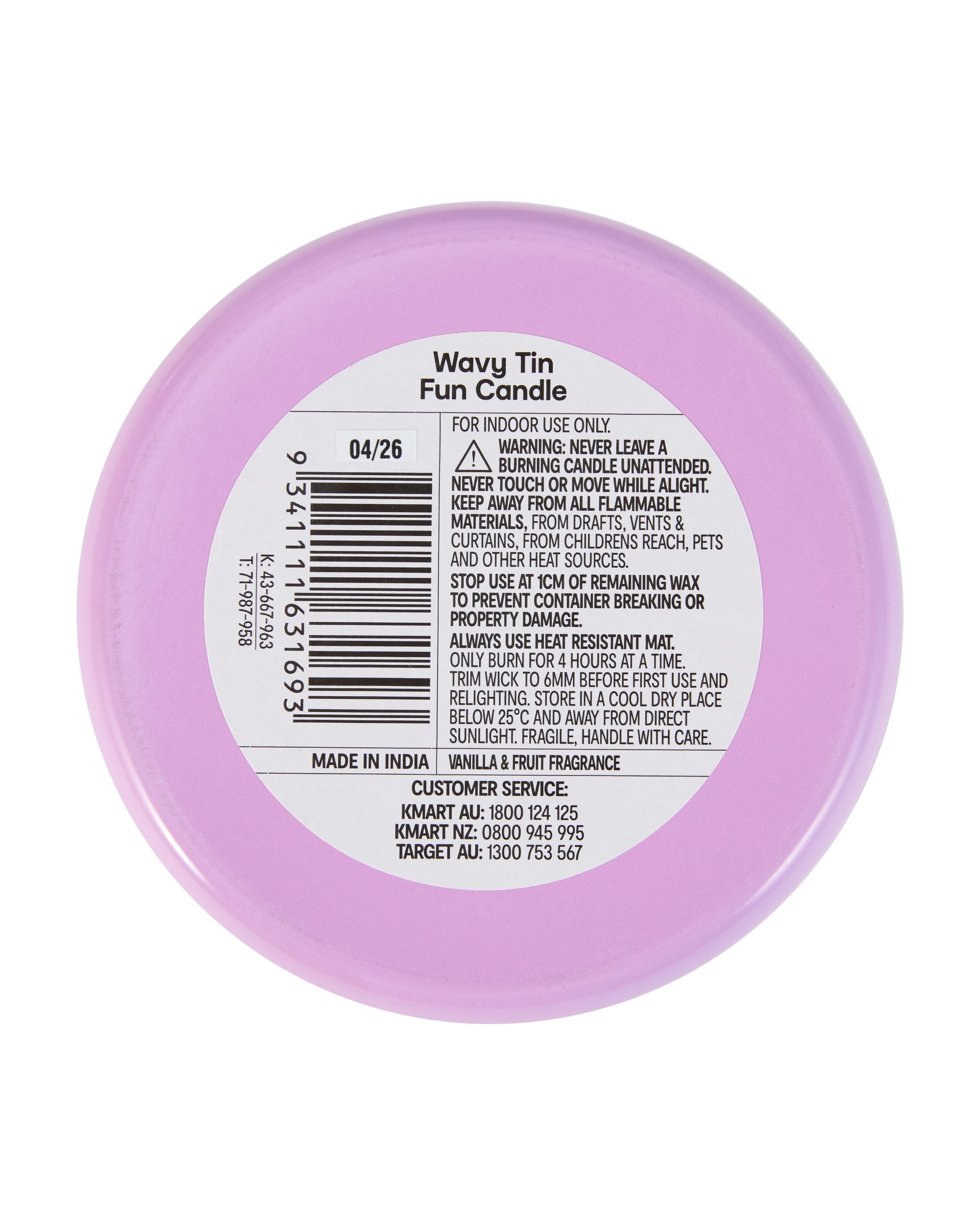 6 Wavy Tin Fun Candle, 6 of 6