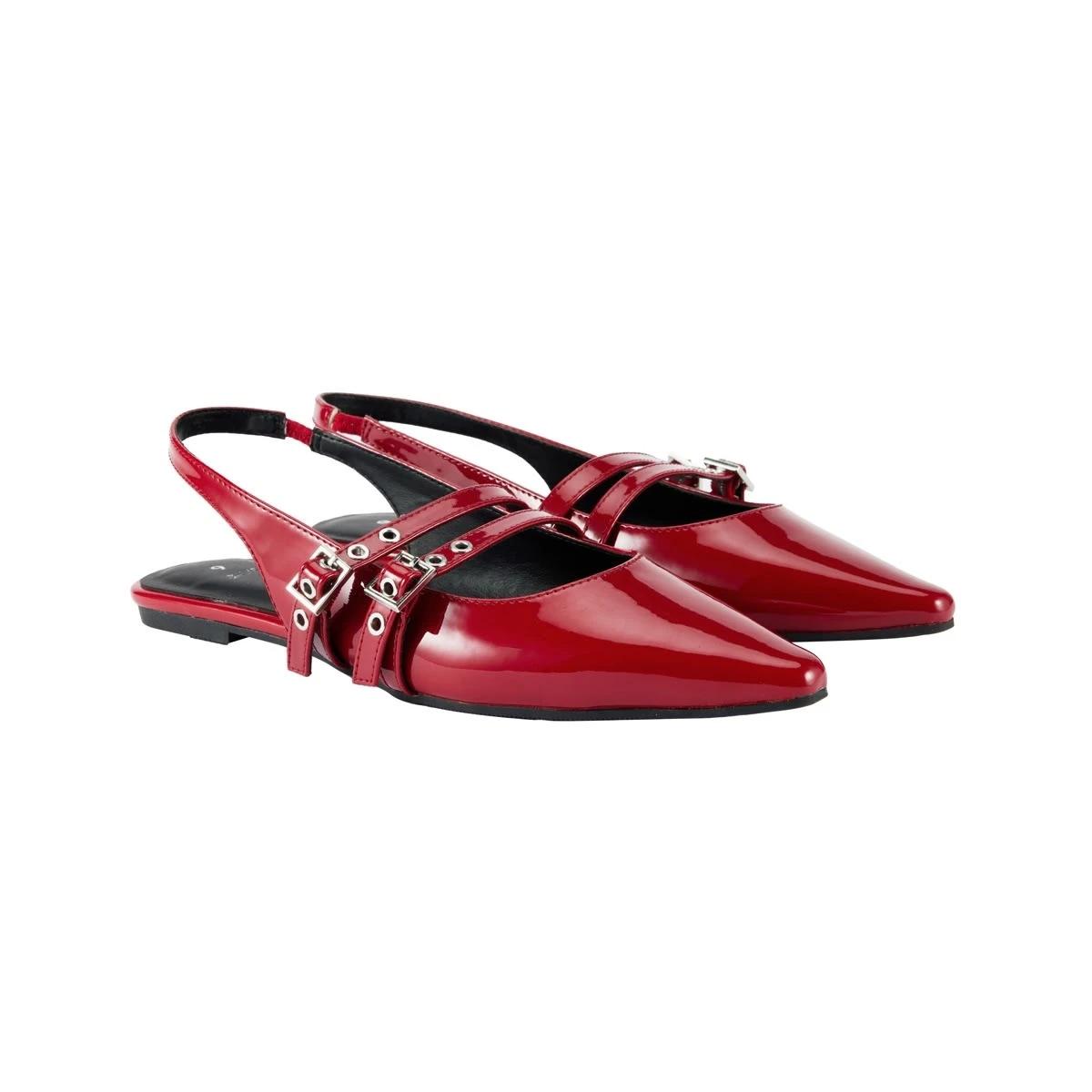 2 Slingback Two Strap Flats SPICE RED, 2 of 3