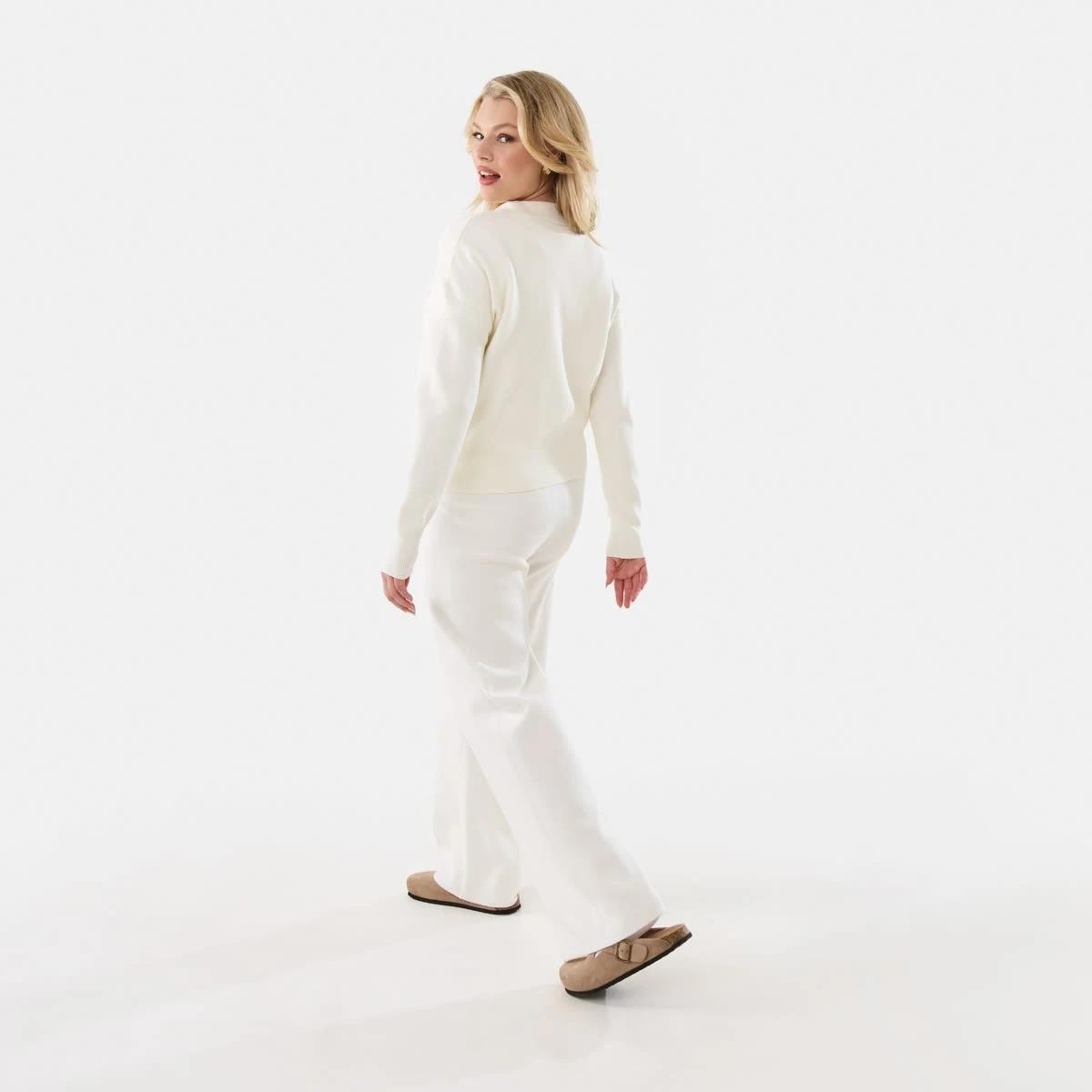 4 Compact Knit Shacket Ecru, 4 of 10