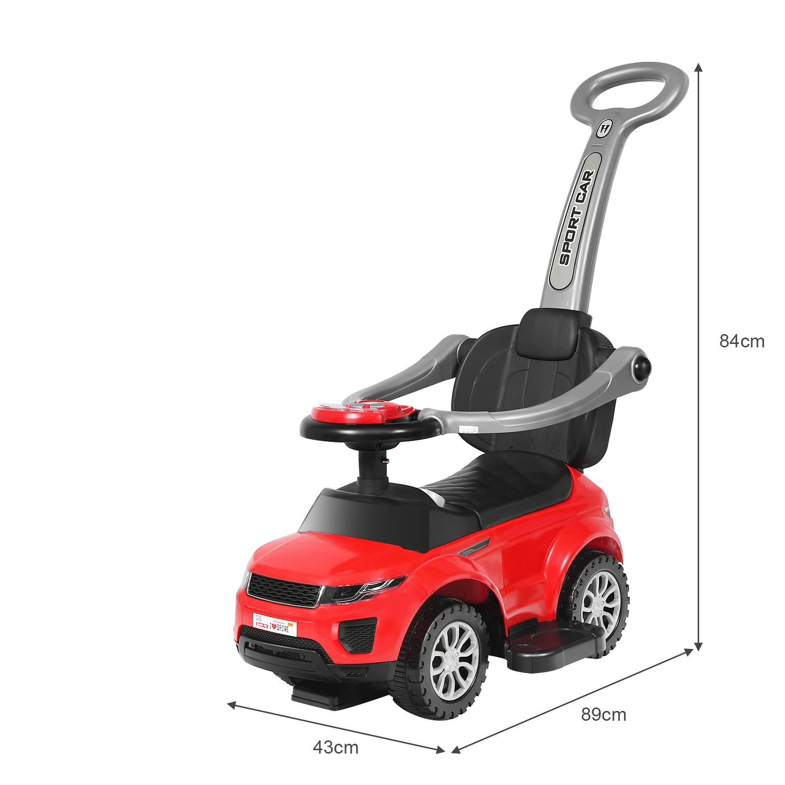 4 Costway Kids Ride On Push Car Sliding Car Toy - Red, 4 of 5