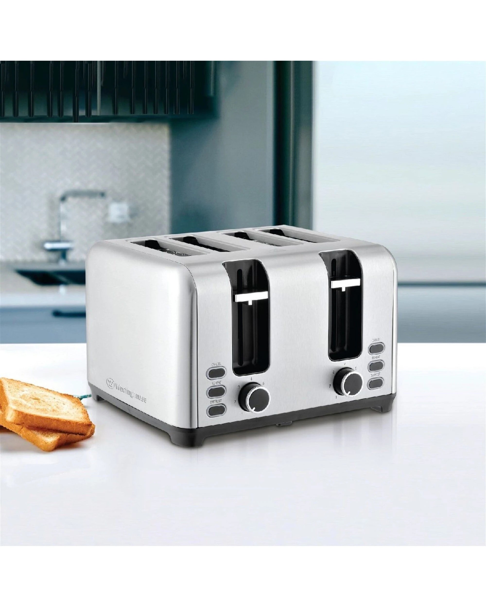 2 Westinghouse Stainless Steel 4-Slice Bread Toaster with Adjustable Settings, 2 of 6