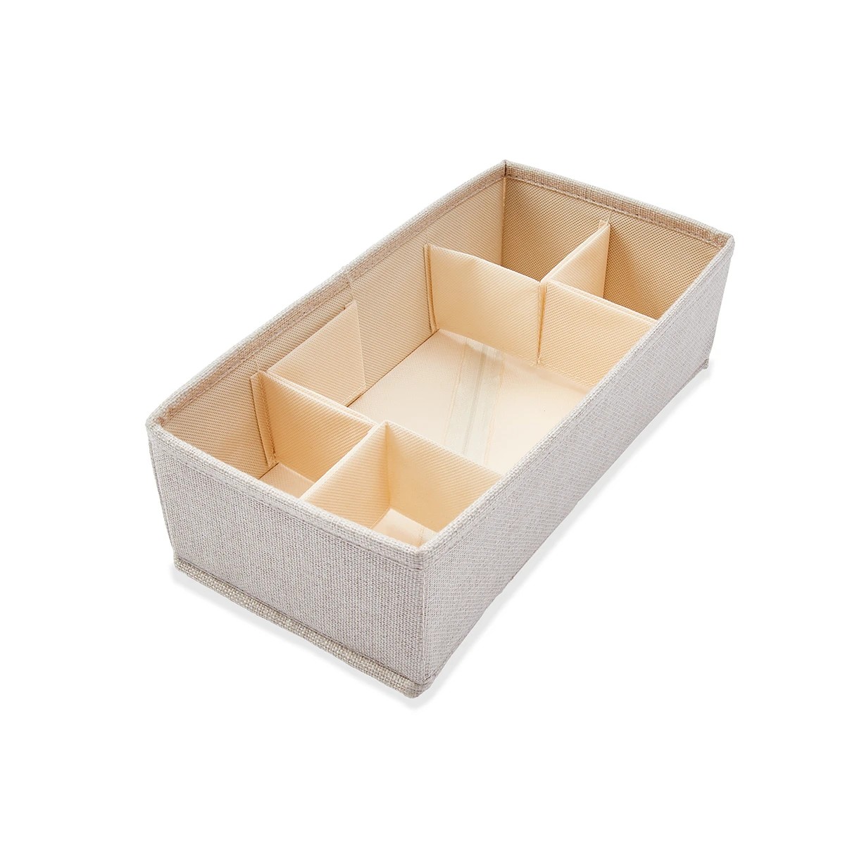 7 Linen Look Adjustable Drawer Organiser - Beige, 7 of 8