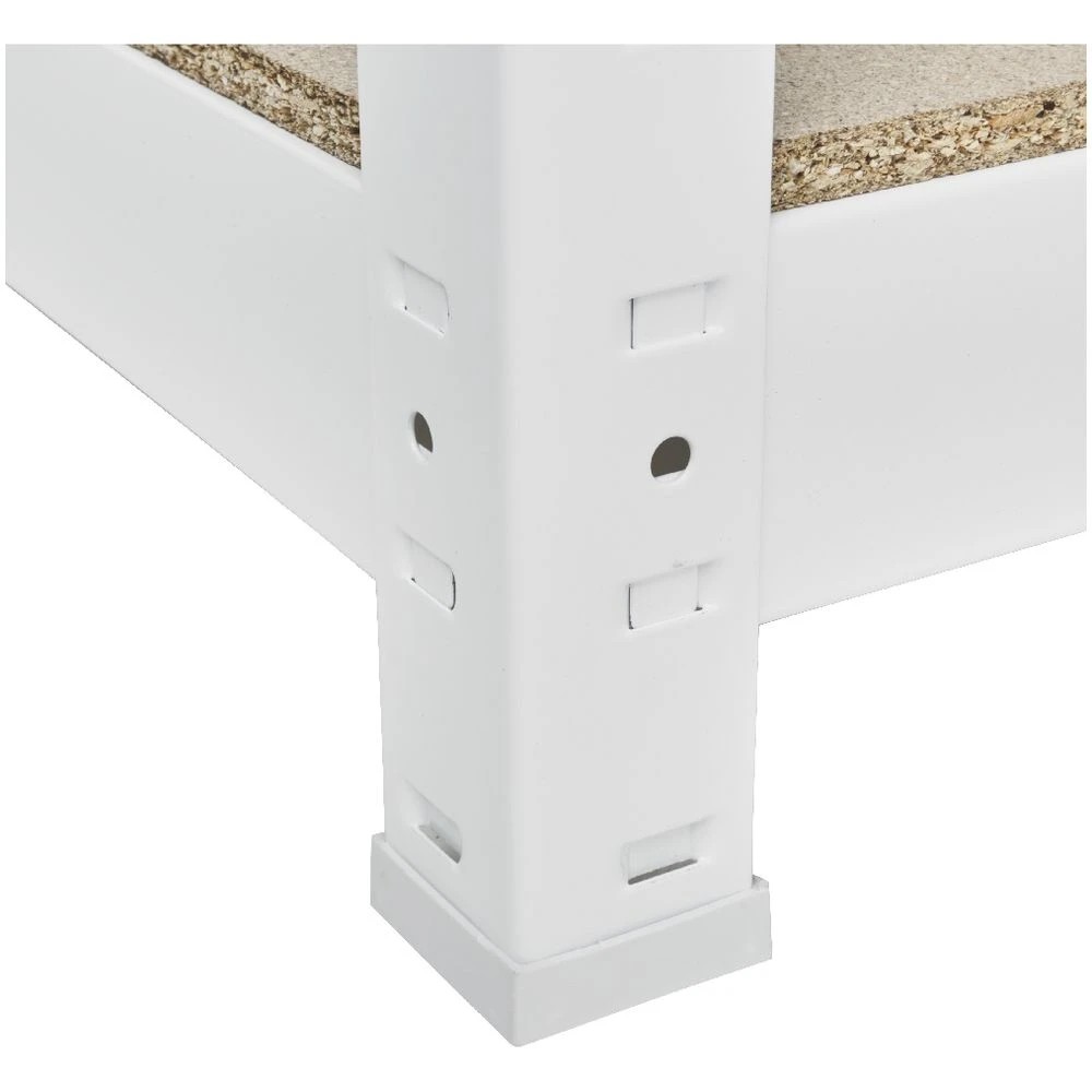 7 Cobalt 3 Shelf Metal Shelving Unit White Shelves Home Office Storage, 7 of 9