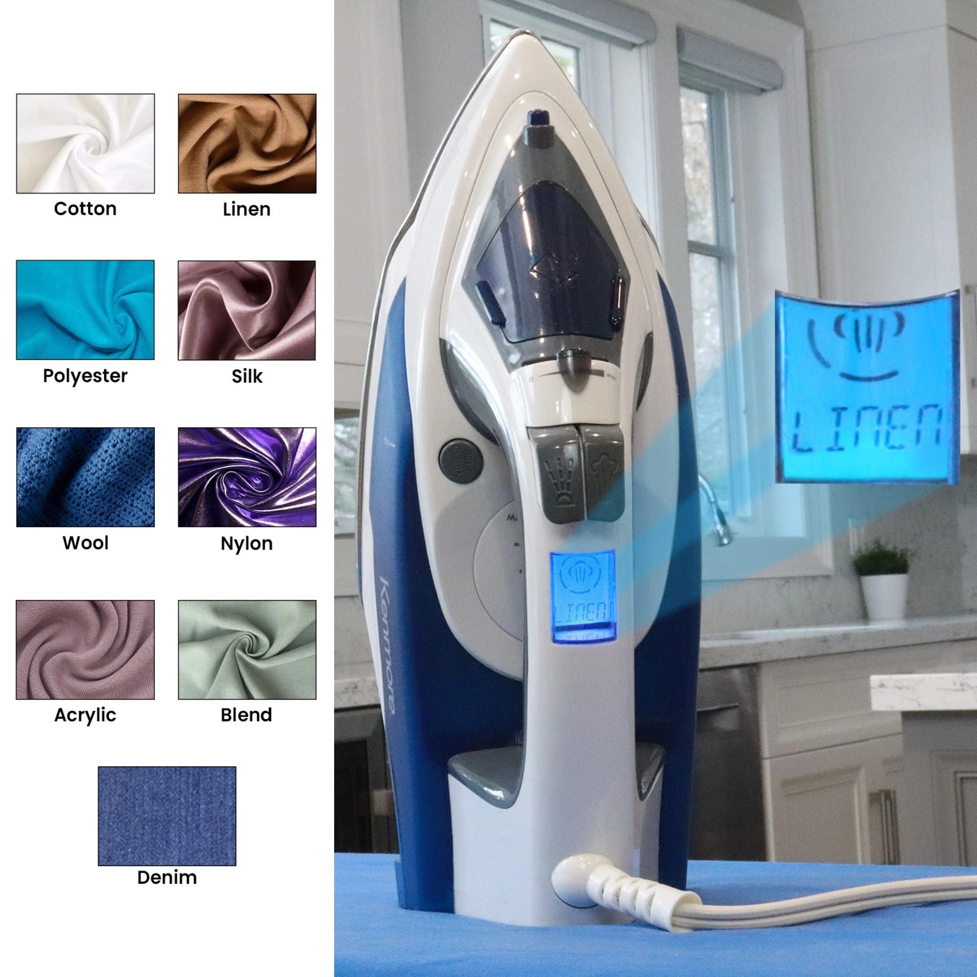 4 Kenmore Clothing Steam Iron (Blue) - White, 4 of 8