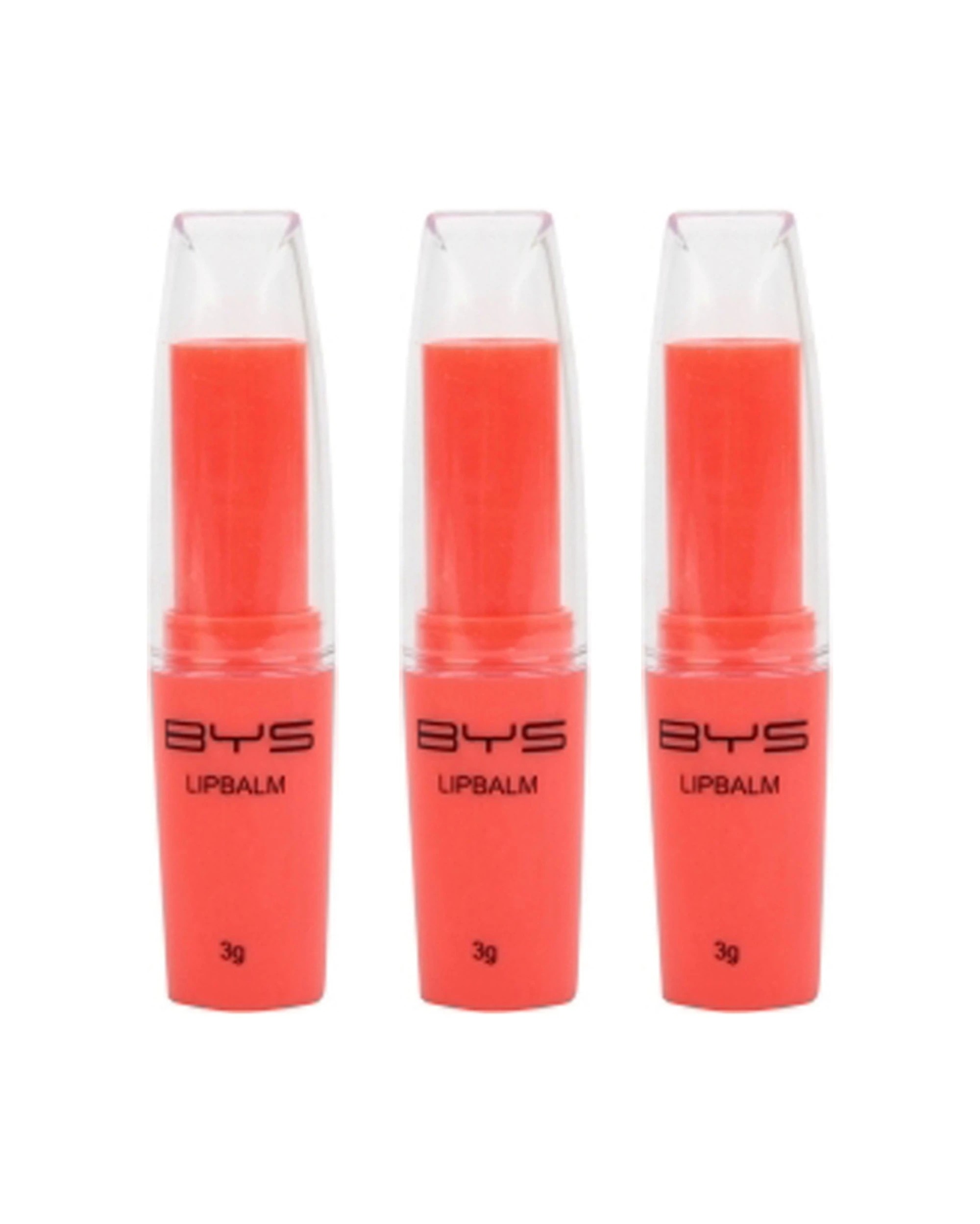 1 BYS 3PK Strawberry Scented Lipbalm Makeup 3g - Red, 1 of 2